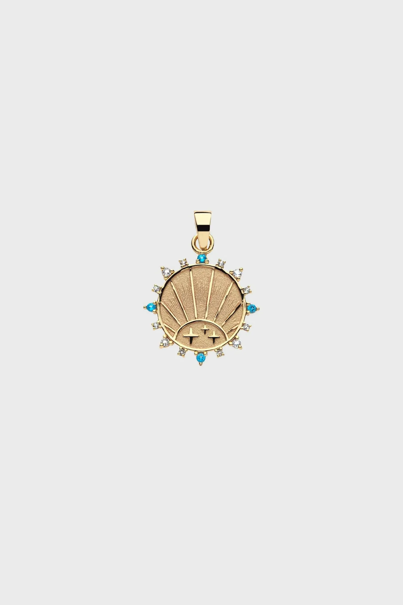 Gold Strong Rising Sun Petite Embellished Pendant Coin sold by Tuckernuck