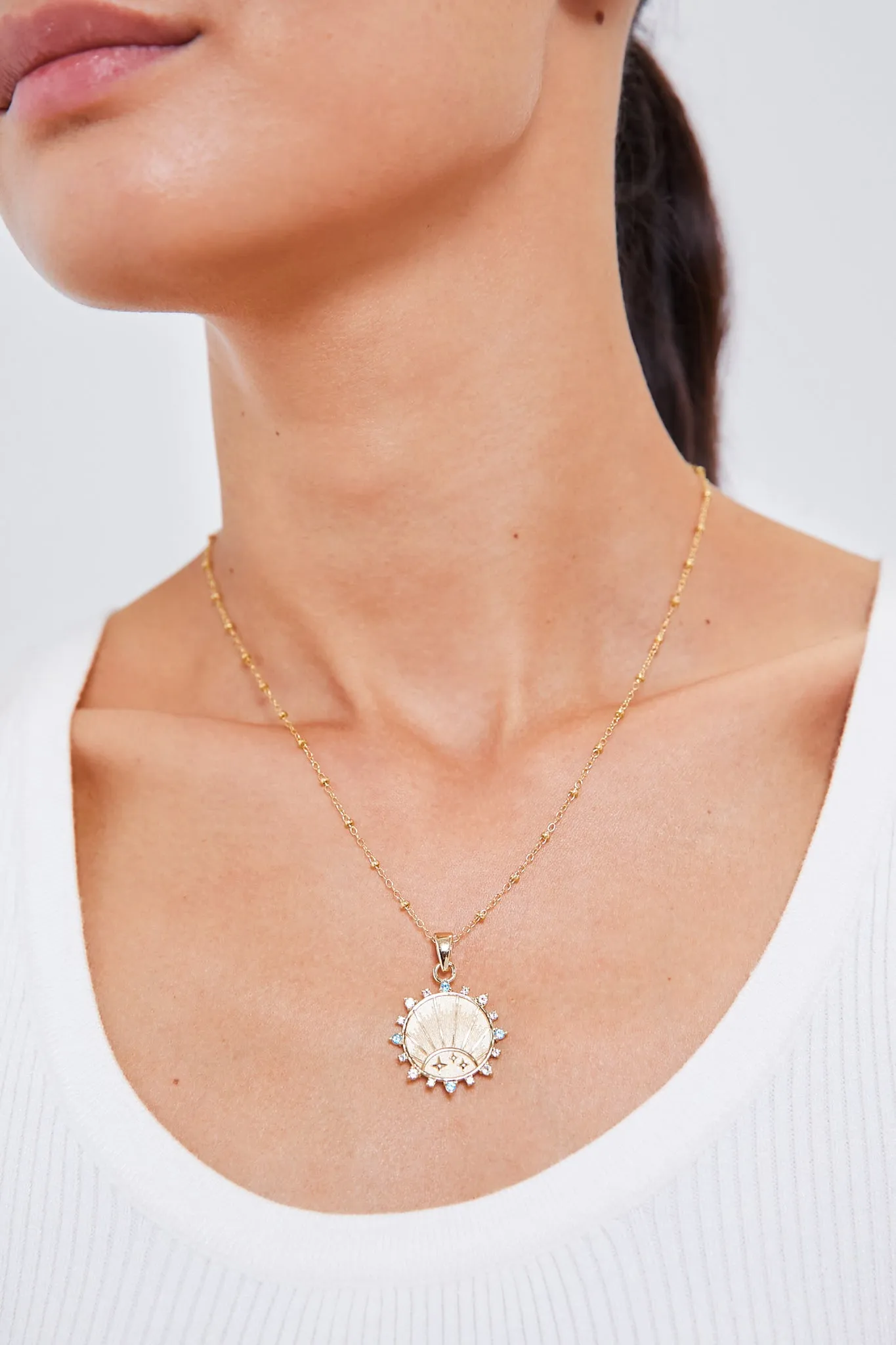 Gold Strong Rising Sun Petite Embellished Pendant Coin sold by Tuckernuck product image thumbnail 4