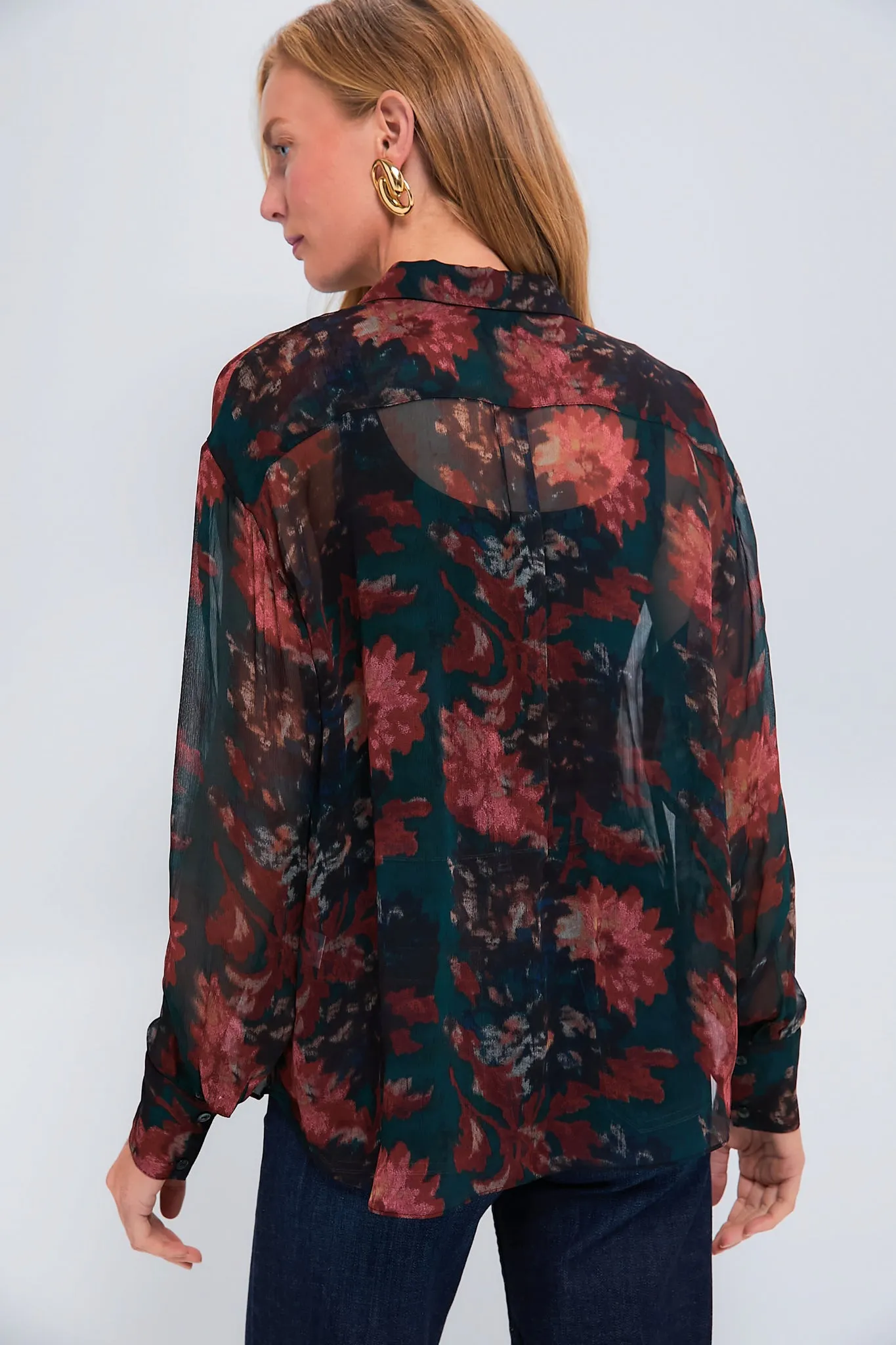 Persimmon Floral Sheer Alysse Blouse sold by Tuckernuck product image thumbnail 4