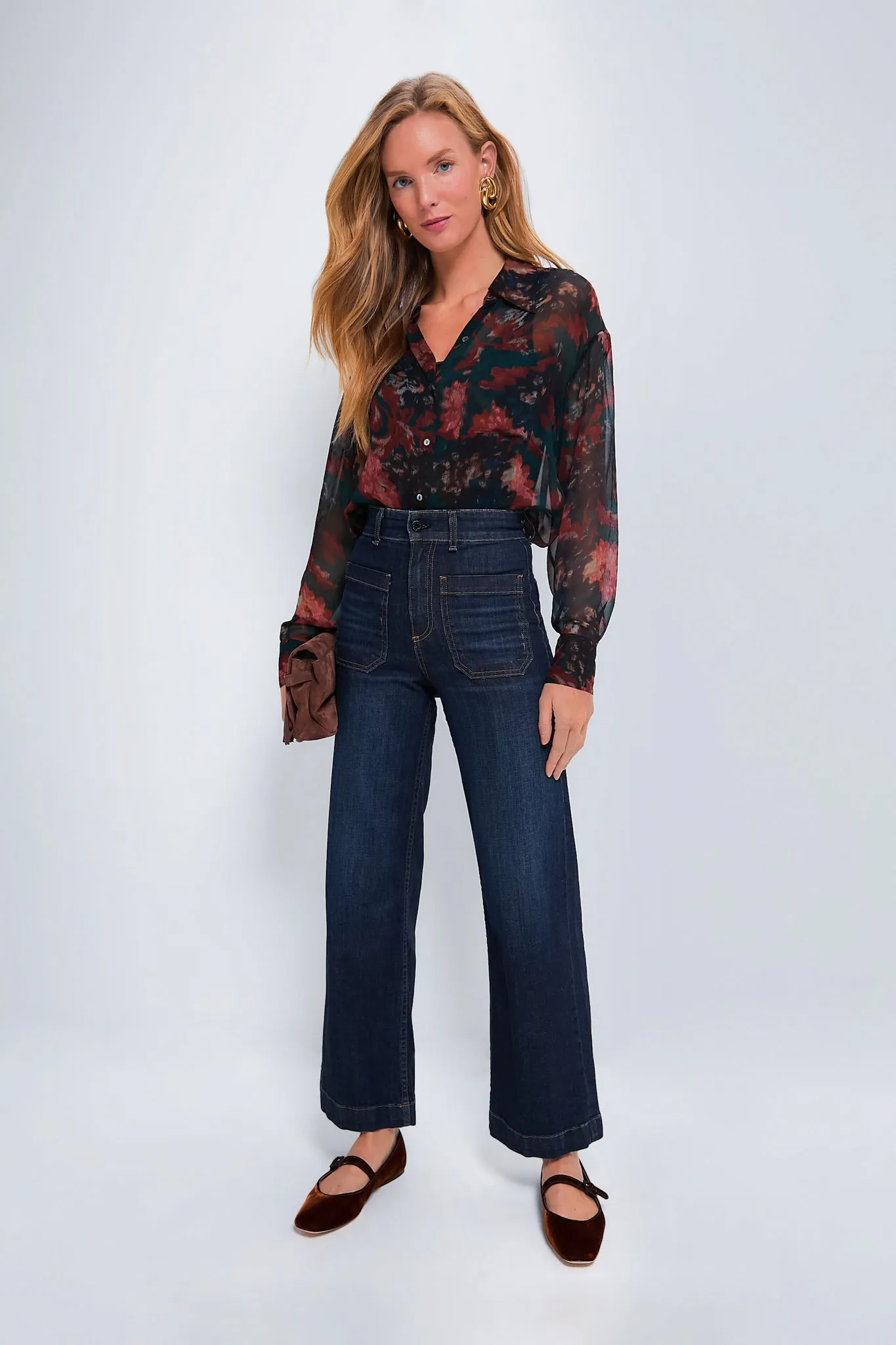 Persimmon Floral Sheer Alysse Blouse sold by Tuckernuck product image thumbnail 2