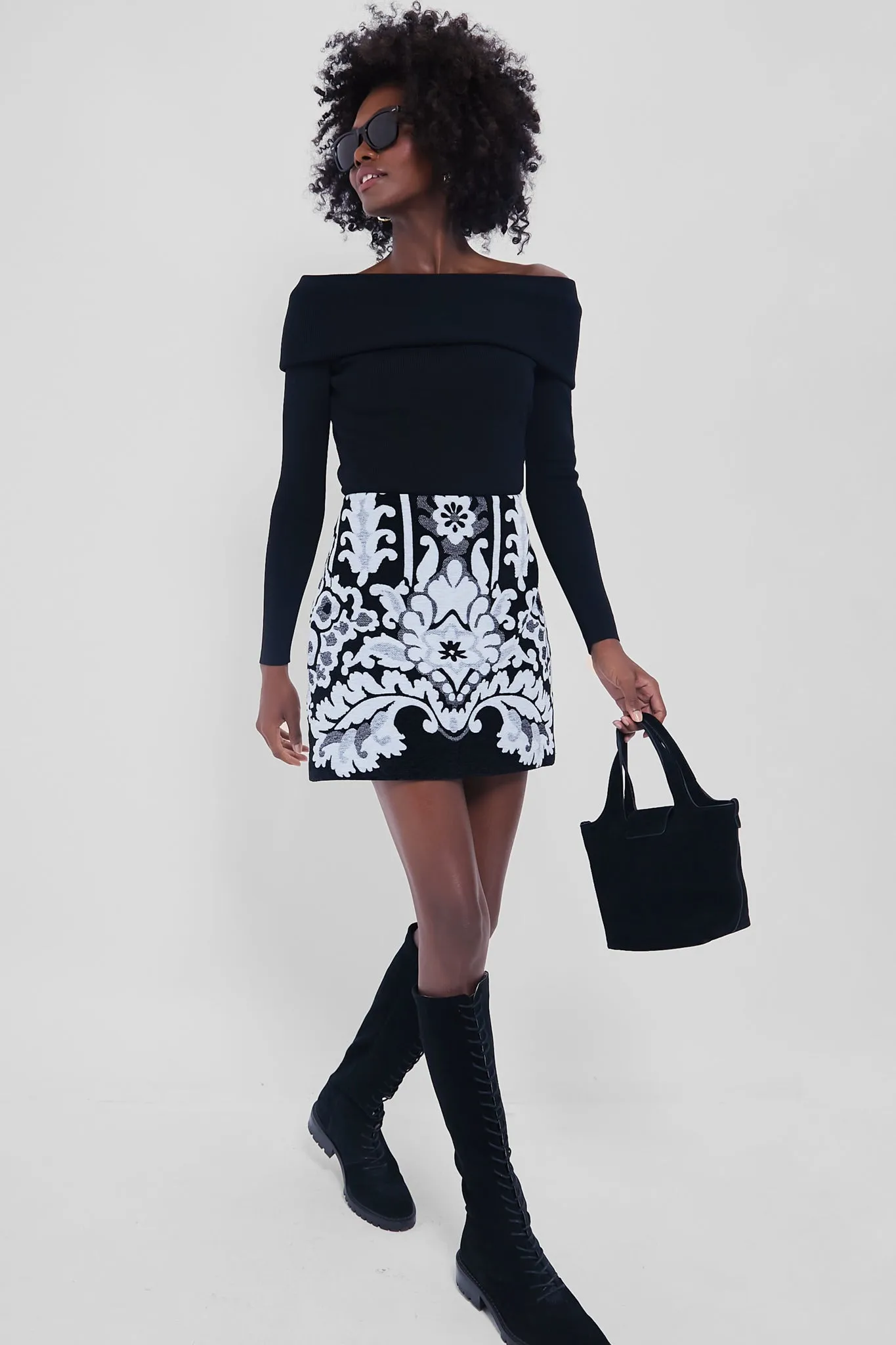 Knit Jacquard Cara Mini Skirt sold by Tuckernuck product image thumbnail 2