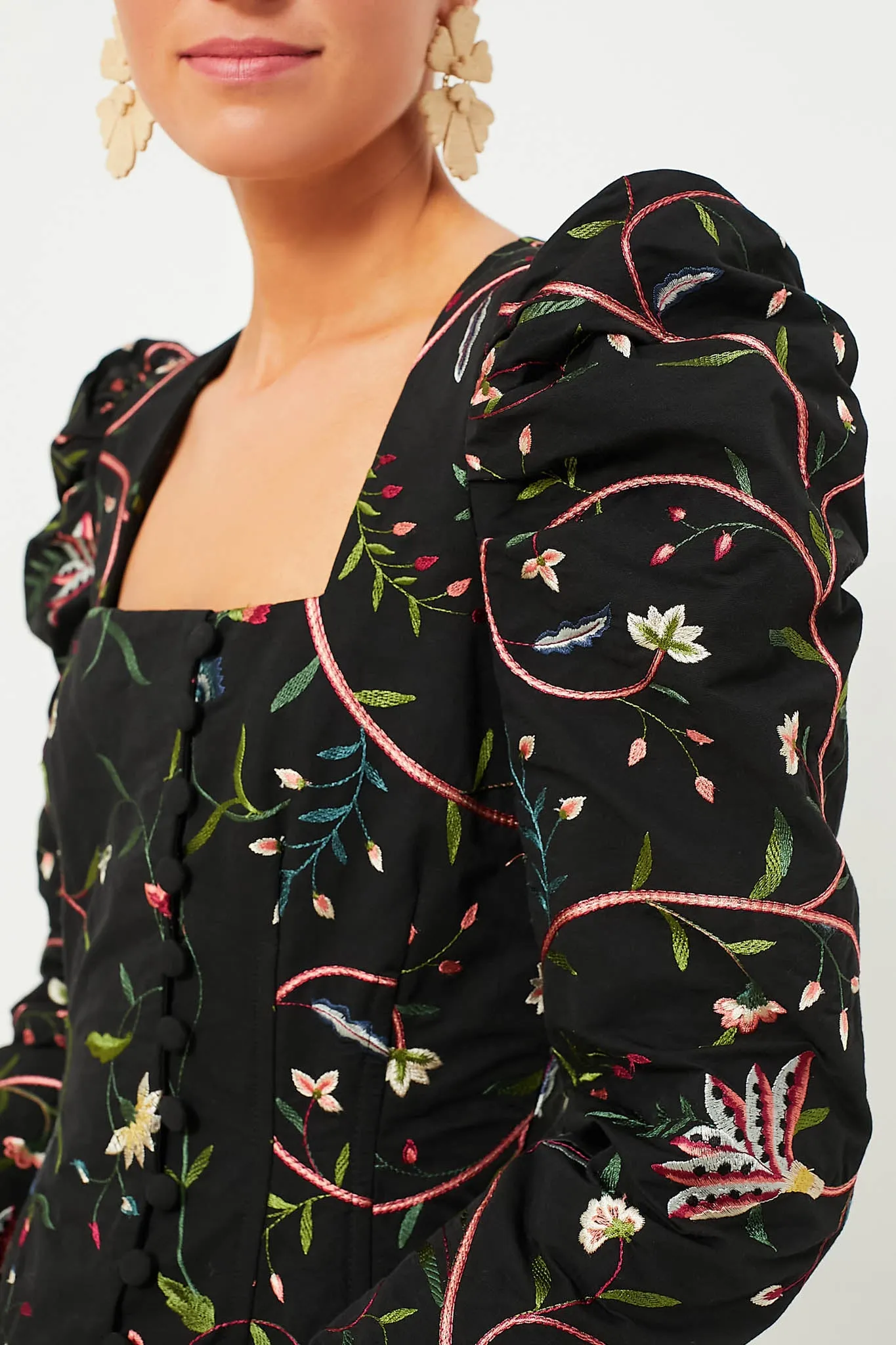 Black Embroidered Calla Dress sold by Tuckernuck product image thumbnail 5