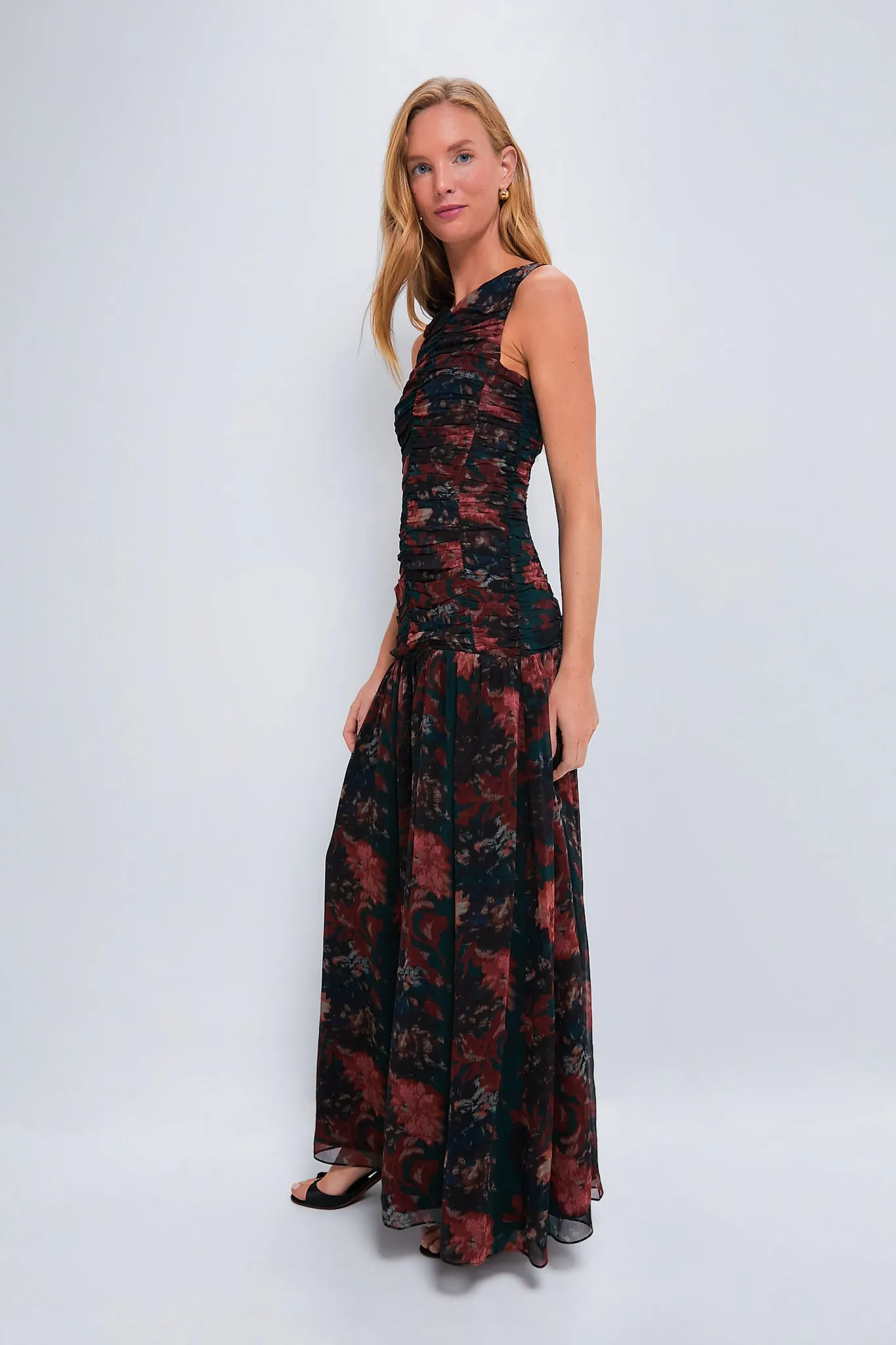 Persimmon Floral Chiffon Eloise Dress sold by Tuckernuck product image thumbnail 4