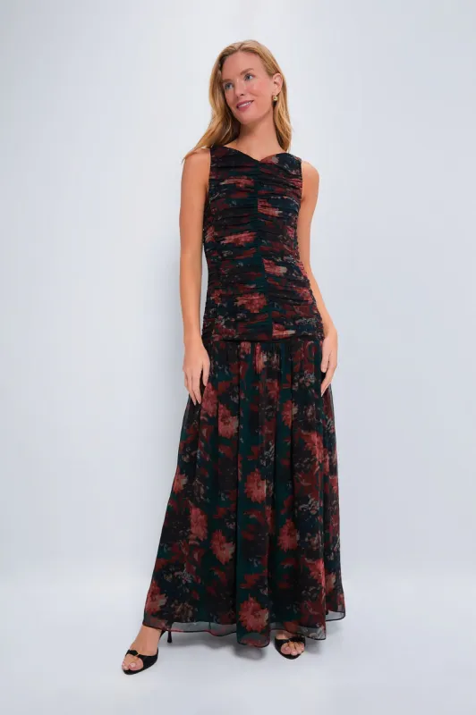 Persimmon Floral Chiffon Eloise Dress sold by Tuckernuck