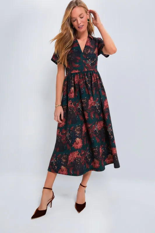 Persimmon Floral Jacquard Adelaide Dress sold by Tuckernuck