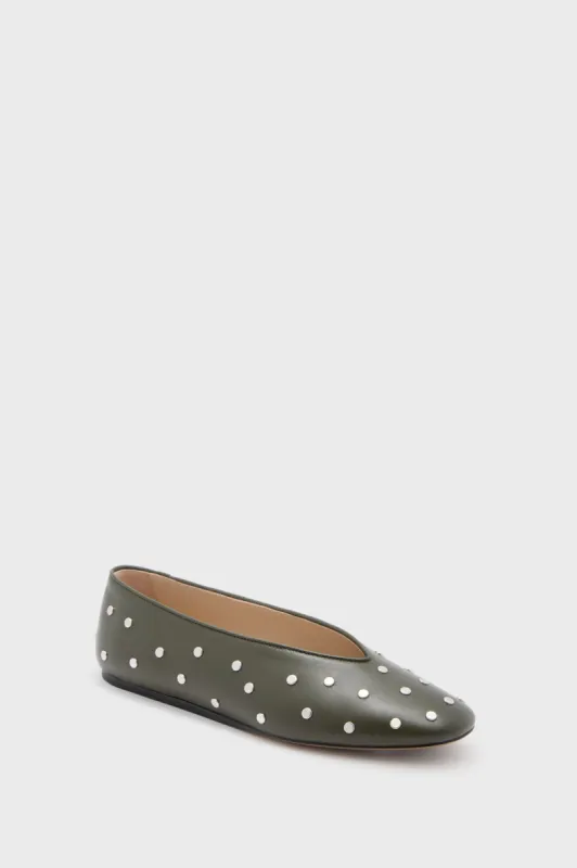 Green Regency Studded Leather Slippers sold by Tuckernuck