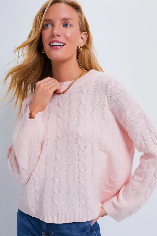 Ballet Slipper Cashmere Eloise Cable Knit Boyfriend Crewneck sold by Tuckernuck