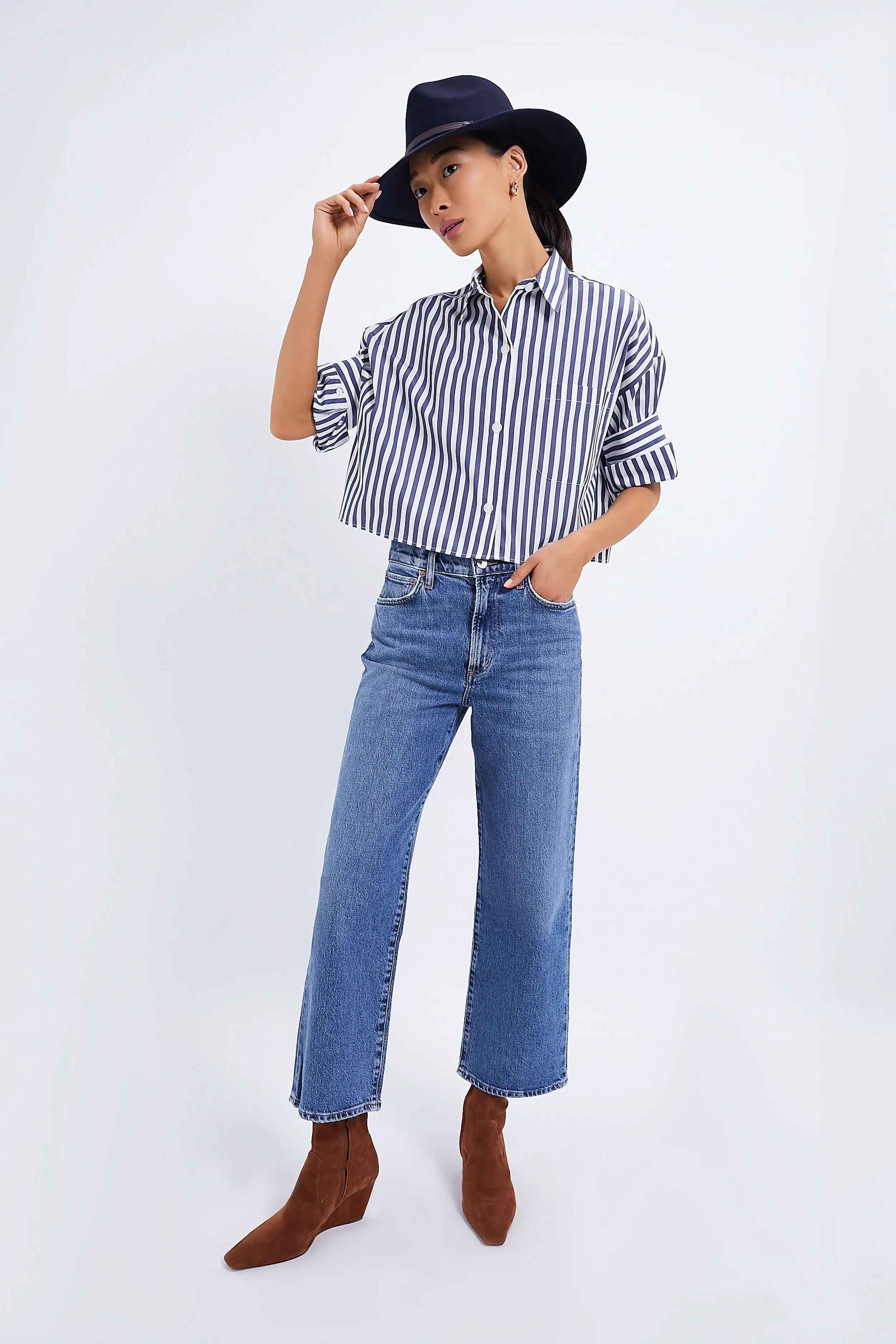 Navy Tack Fedora sold by Tuckernuck product image thumbnail 2