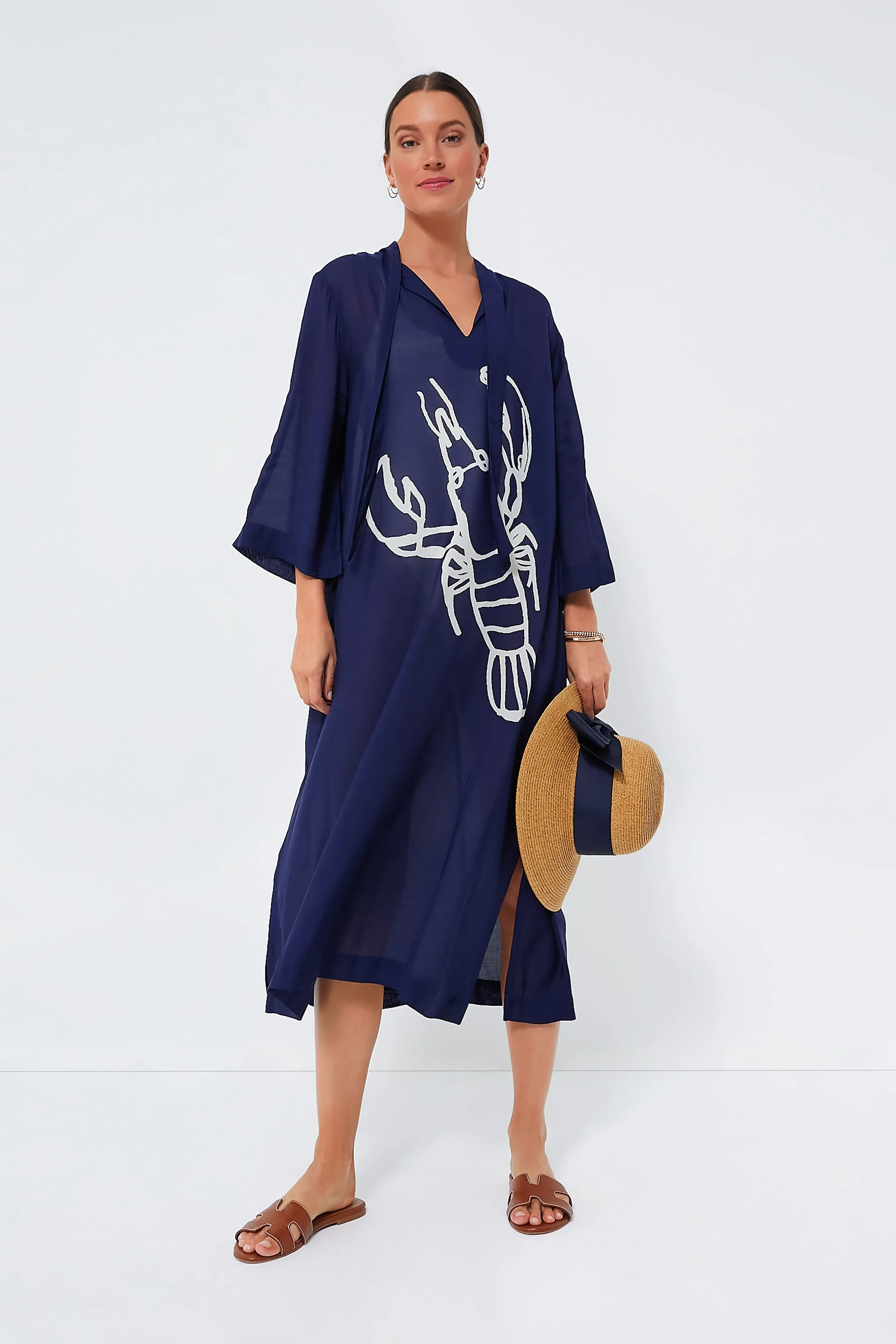 Exclusive Navy Packable Wide Bow Sunhat sold by Tuckernuck product image thumbnail 3