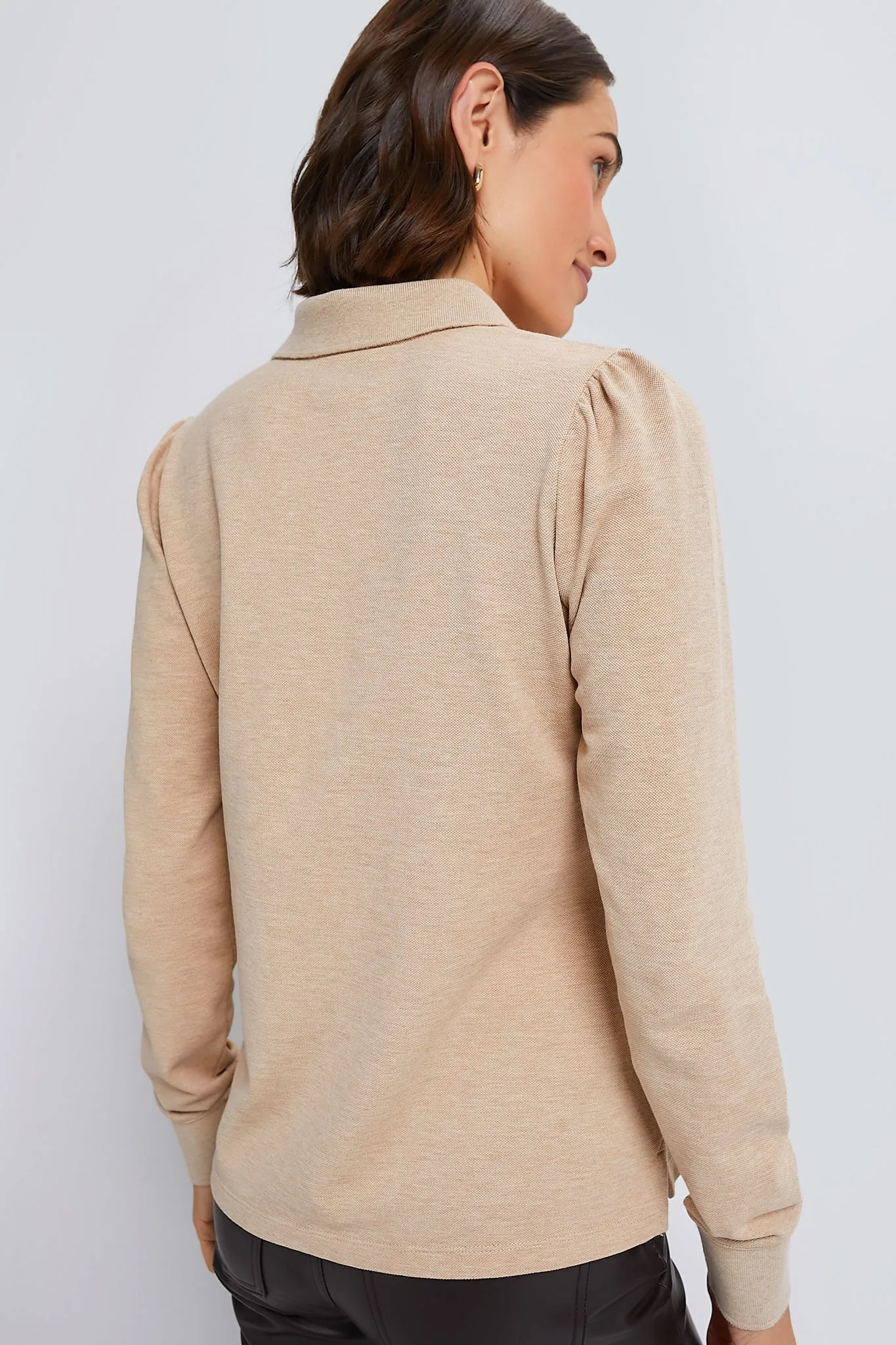 Sandstone Long Sleeve Pique Puff Sleeve Peggy Polo sold by Tuckernuck product image thumbnail 4