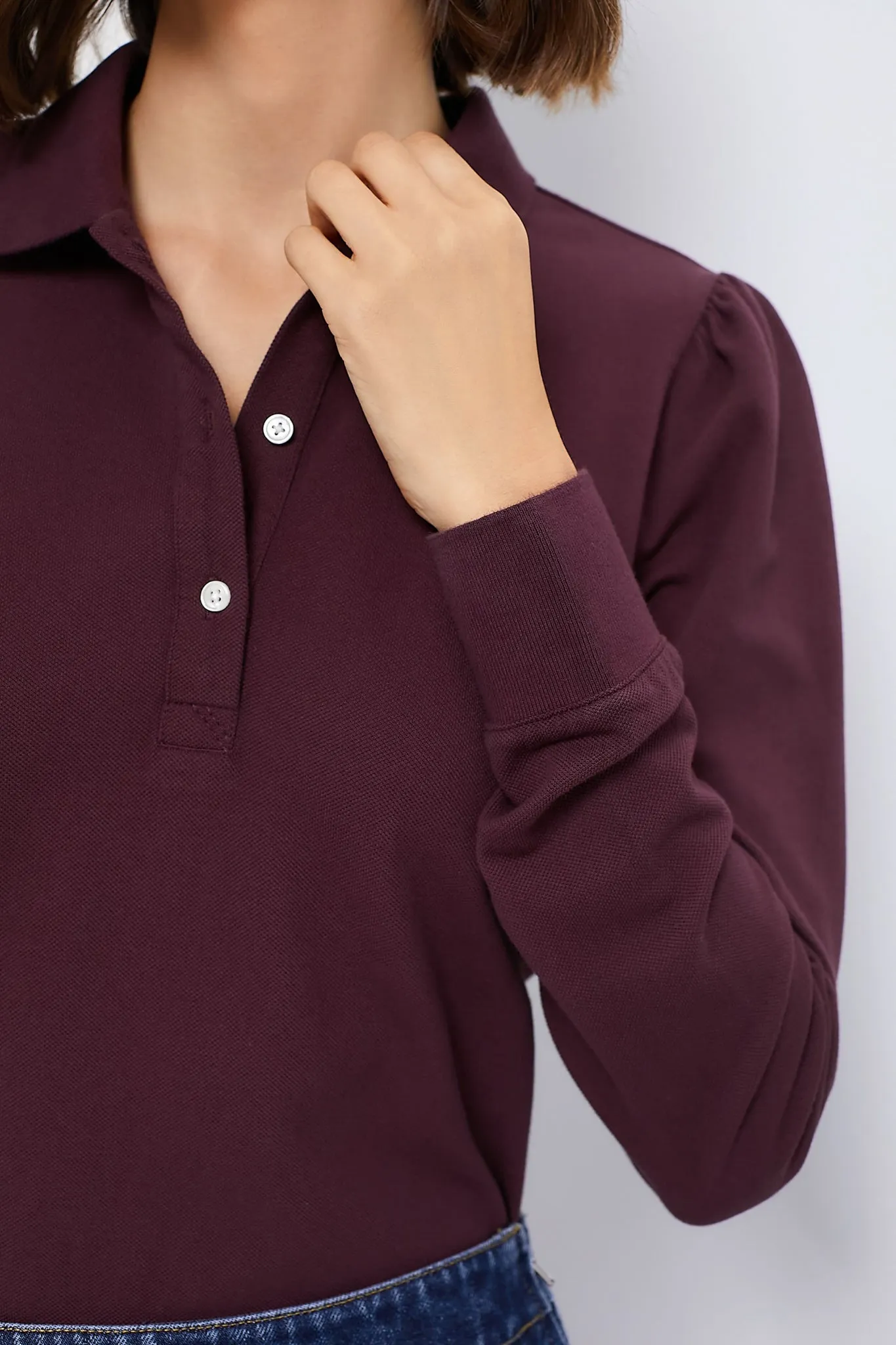 Winetasting Long Sleeve Pique Puff Sleeve Peggy Polo sold by Tuckernuck product image thumbnail 5