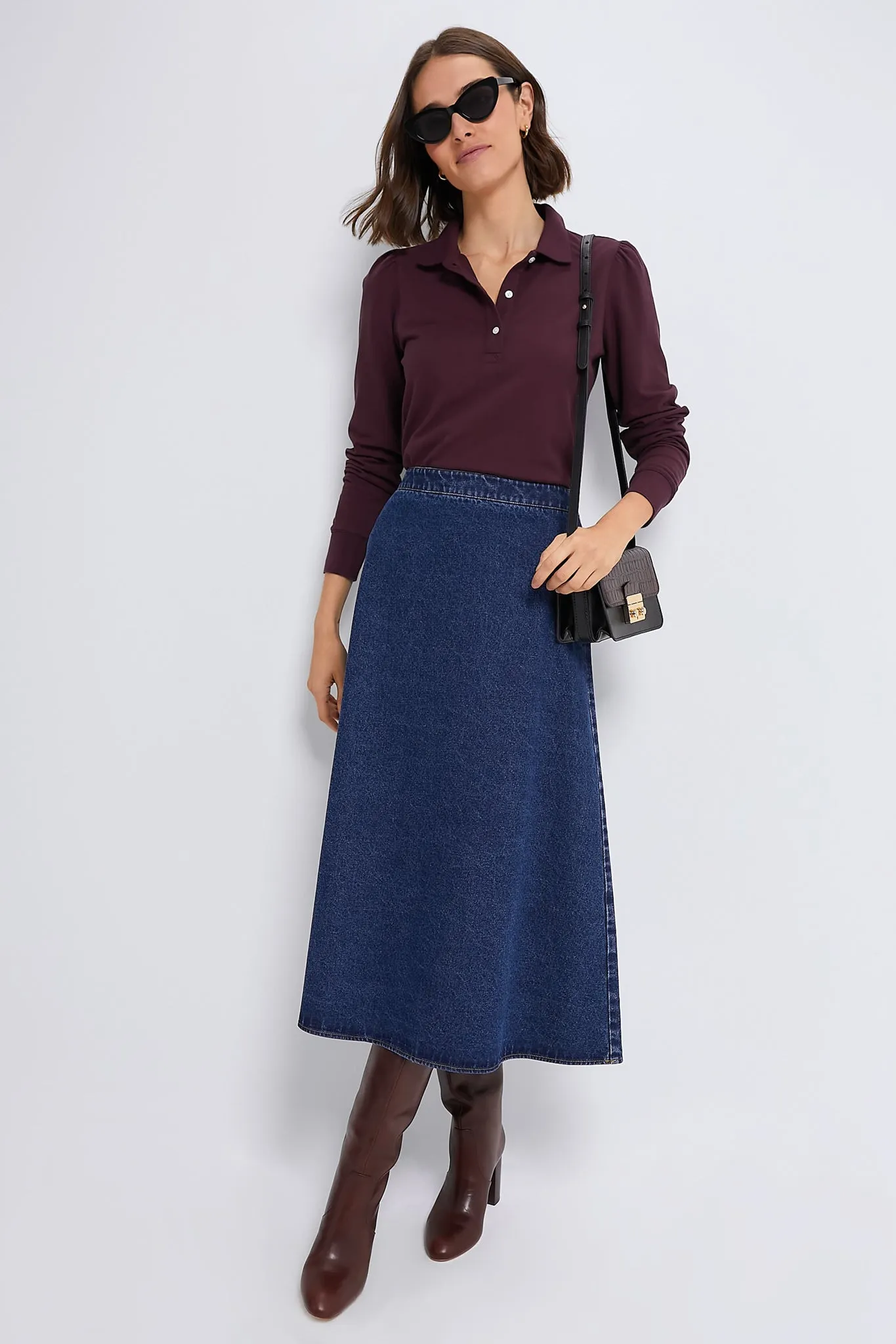 Winetasting Long Sleeve Pique Puff Sleeve Peggy Polo sold by Tuckernuck