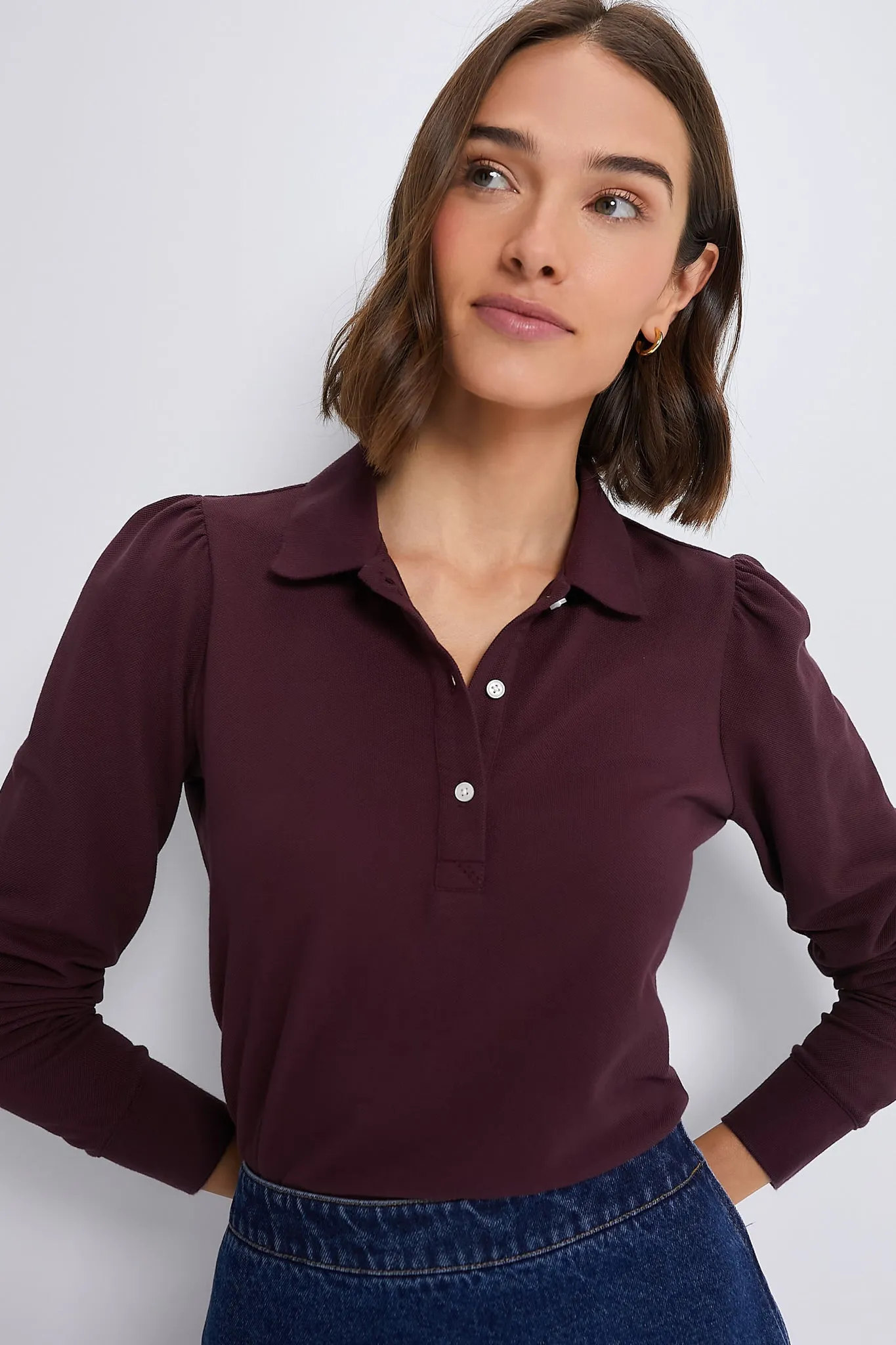 Winetasting Long Sleeve Pique Puff Sleeve Peggy Polo sold by Tuckernuck product image thumbnail 2