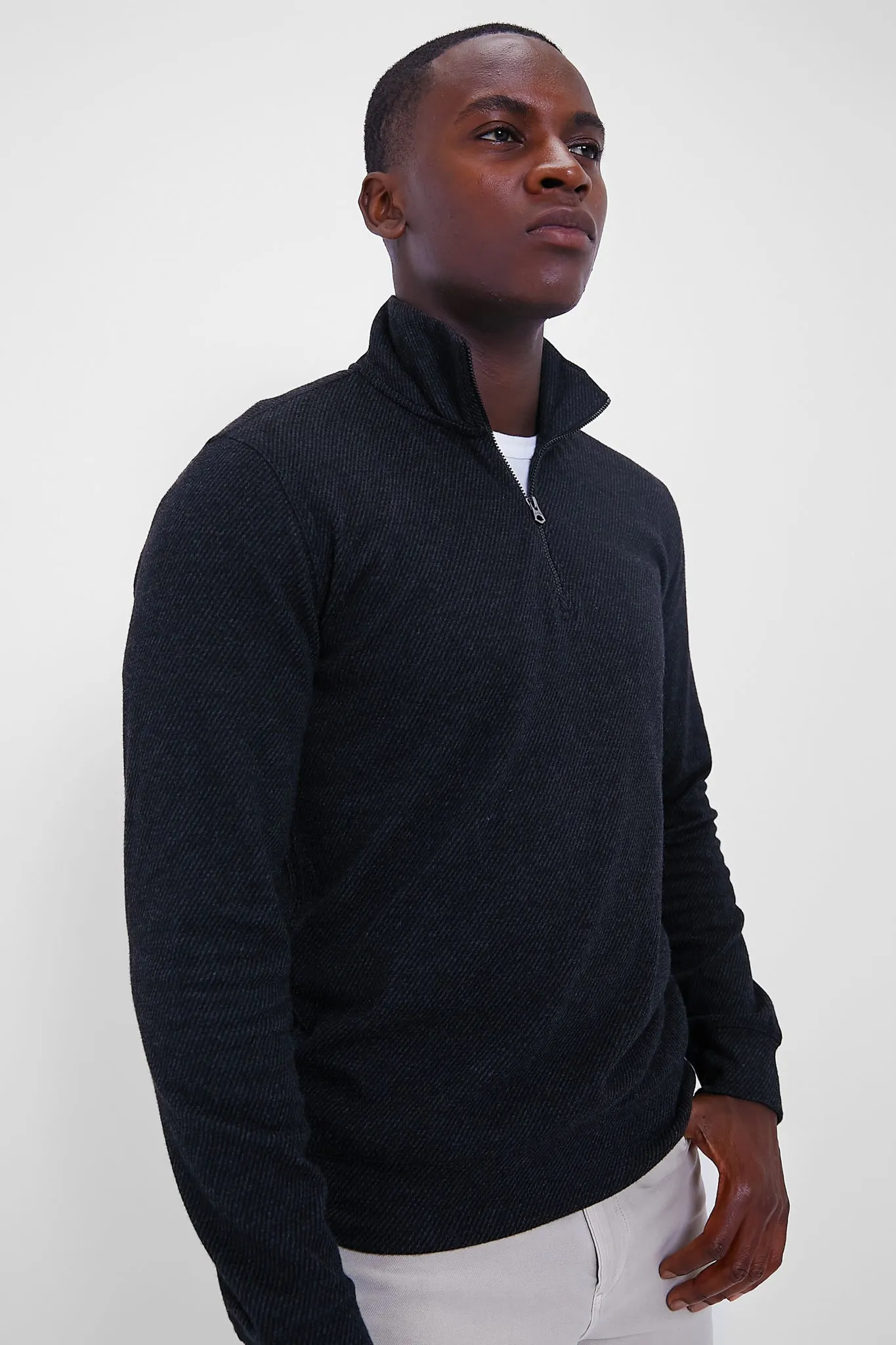 Heathered Black Twill Legend Sweater Quarter Zip sold by Tuckernuck product image thumbnail 3