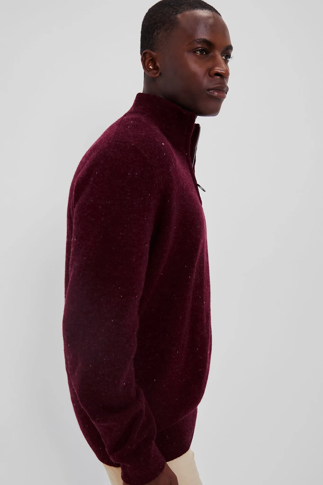Merlot Tainsbury Half Zip Knitted Jumper sold by Tuckernuck product image thumbnail 3