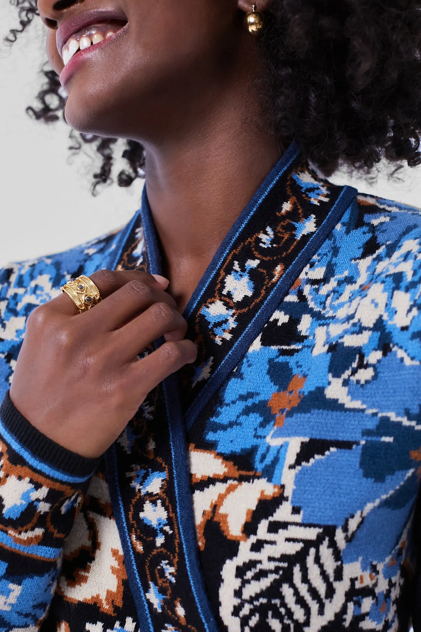 Blossom Tapestry Knit Wrap Blouse sold by Tuckernuck product image thumbnail 5