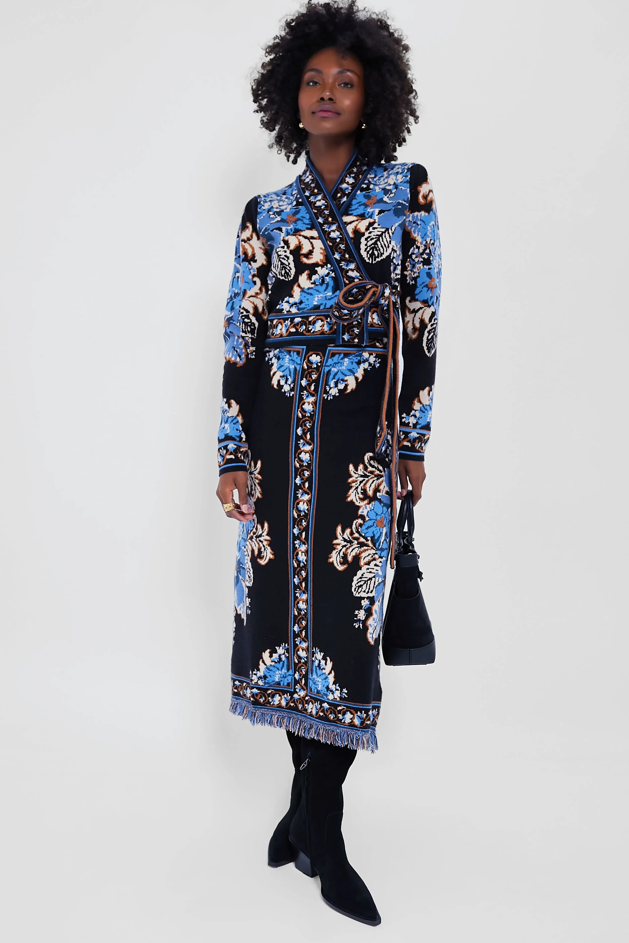 Blossom Tapestry Knit Wrap Blouse sold by Tuckernuck product image thumbnail 2