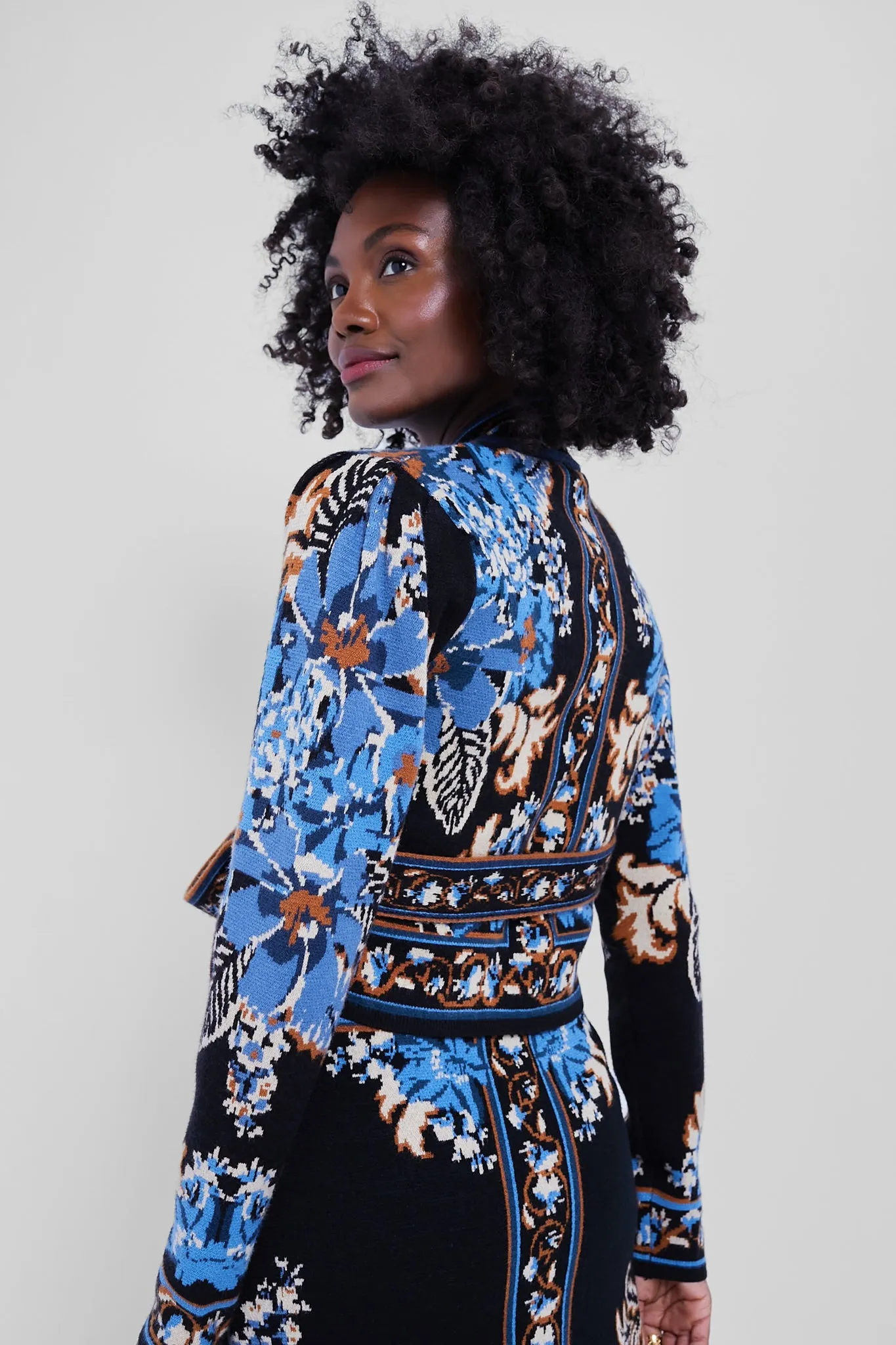 Blossom Tapestry Knit Wrap Blouse sold by Tuckernuck product image thumbnail 4