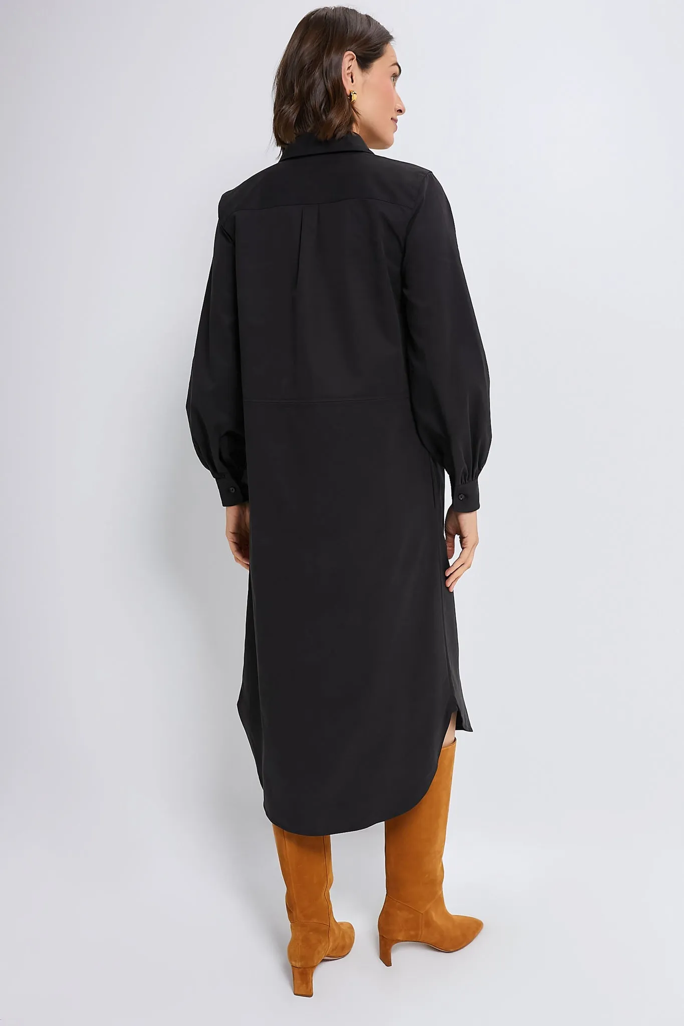 Black Lantern Sleeve Tory Shirt Dress sold by Tuckernuck product image thumbnail 4