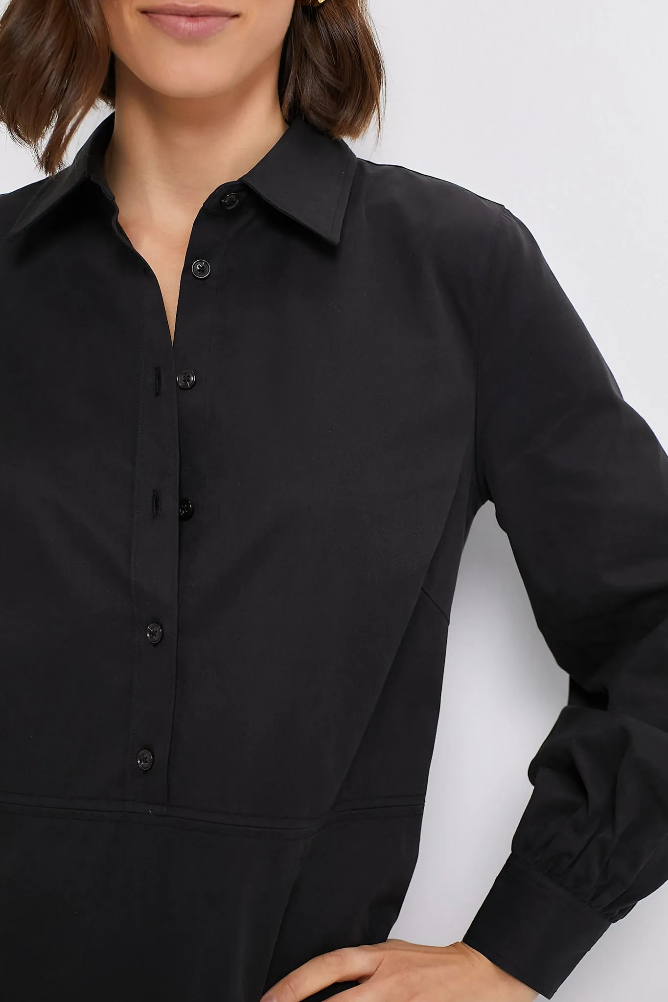 Black Lantern Sleeve Tory Shirt Dress sold by Tuckernuck product image thumbnail 5