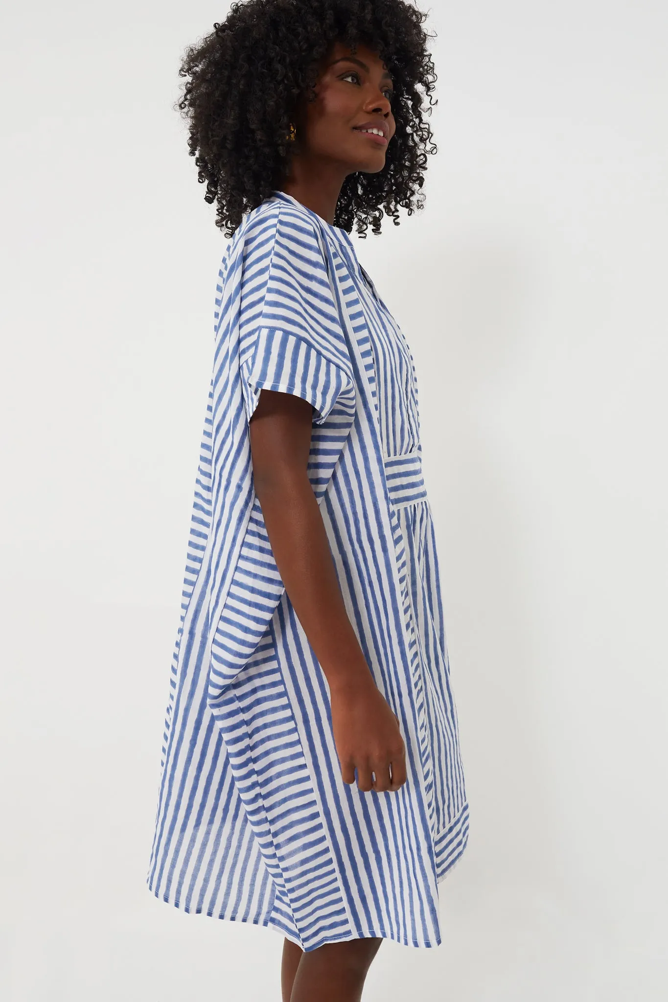 Blue Stripe Emerson Short Caftan sold by Tuckernuck product image thumbnail 3