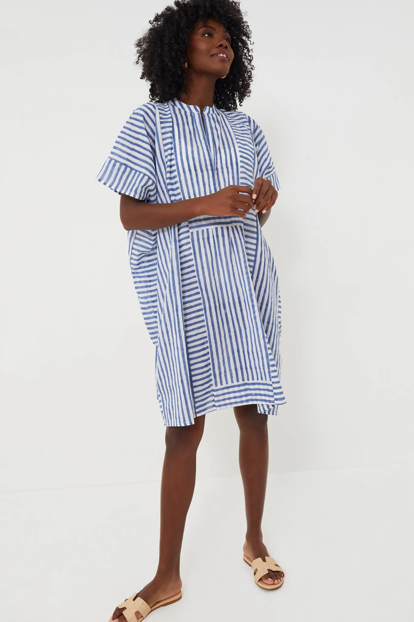 Blue Stripe Emerson Short Caftan sold by Tuckernuck product image thumbnail 2