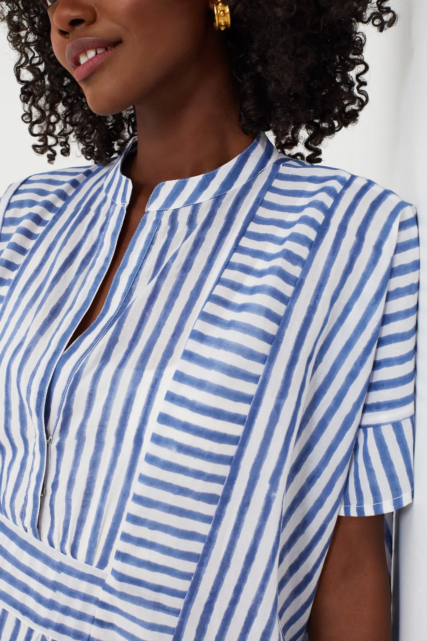 Blue Stripe Emerson Short Caftan sold by Tuckernuck product image thumbnail 5