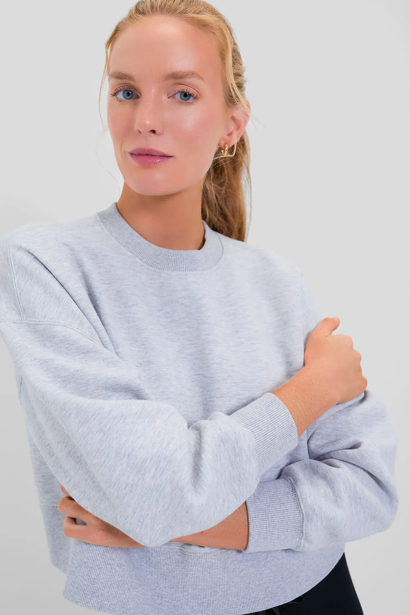 Heathered Gray Cropped Evans Pullover sold by Tuckernuck