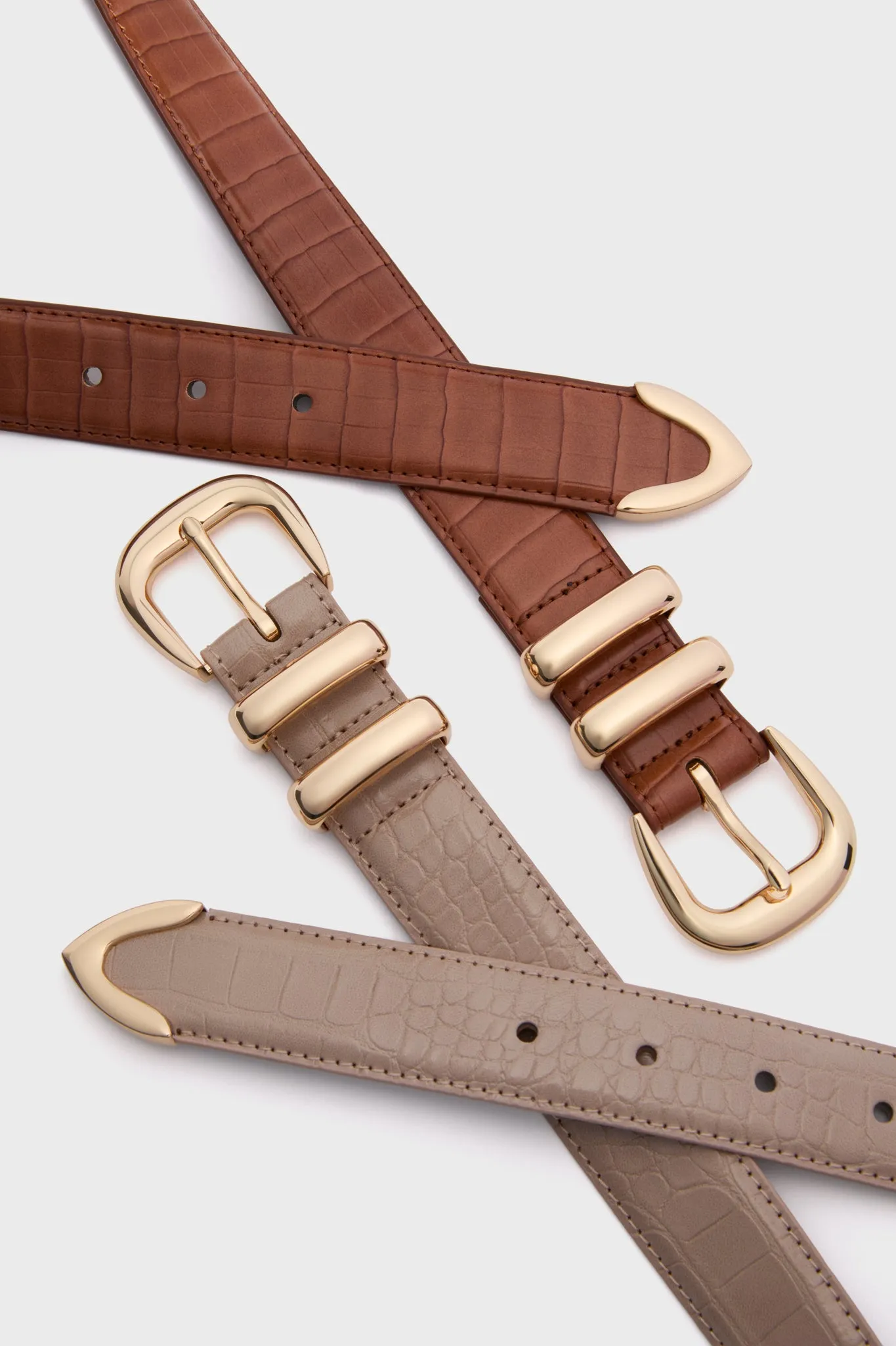 Taupe Croc-Embossed Western Belt sold by Tuckernuck product image thumbnail 4