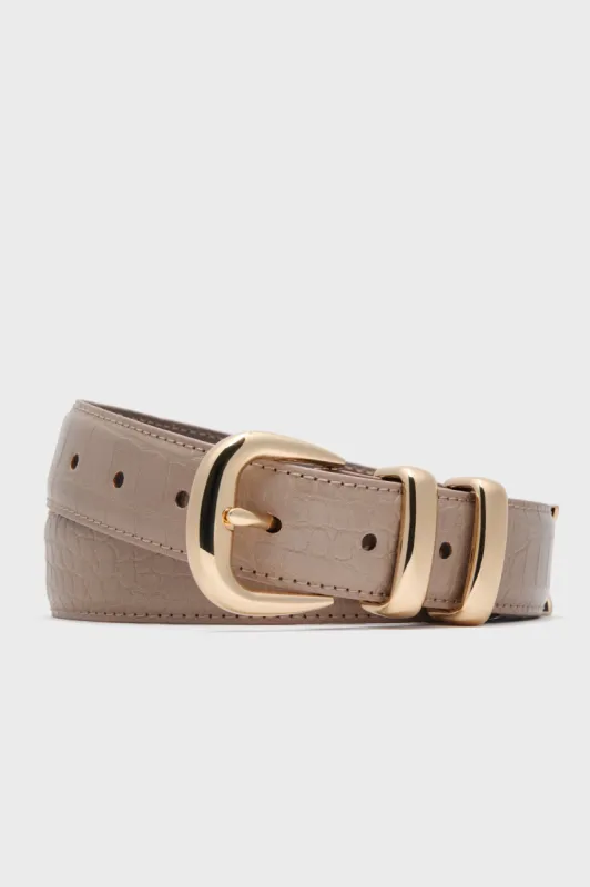 Taupe Croc-Embossed Western Belt sold by Tuckernuck
