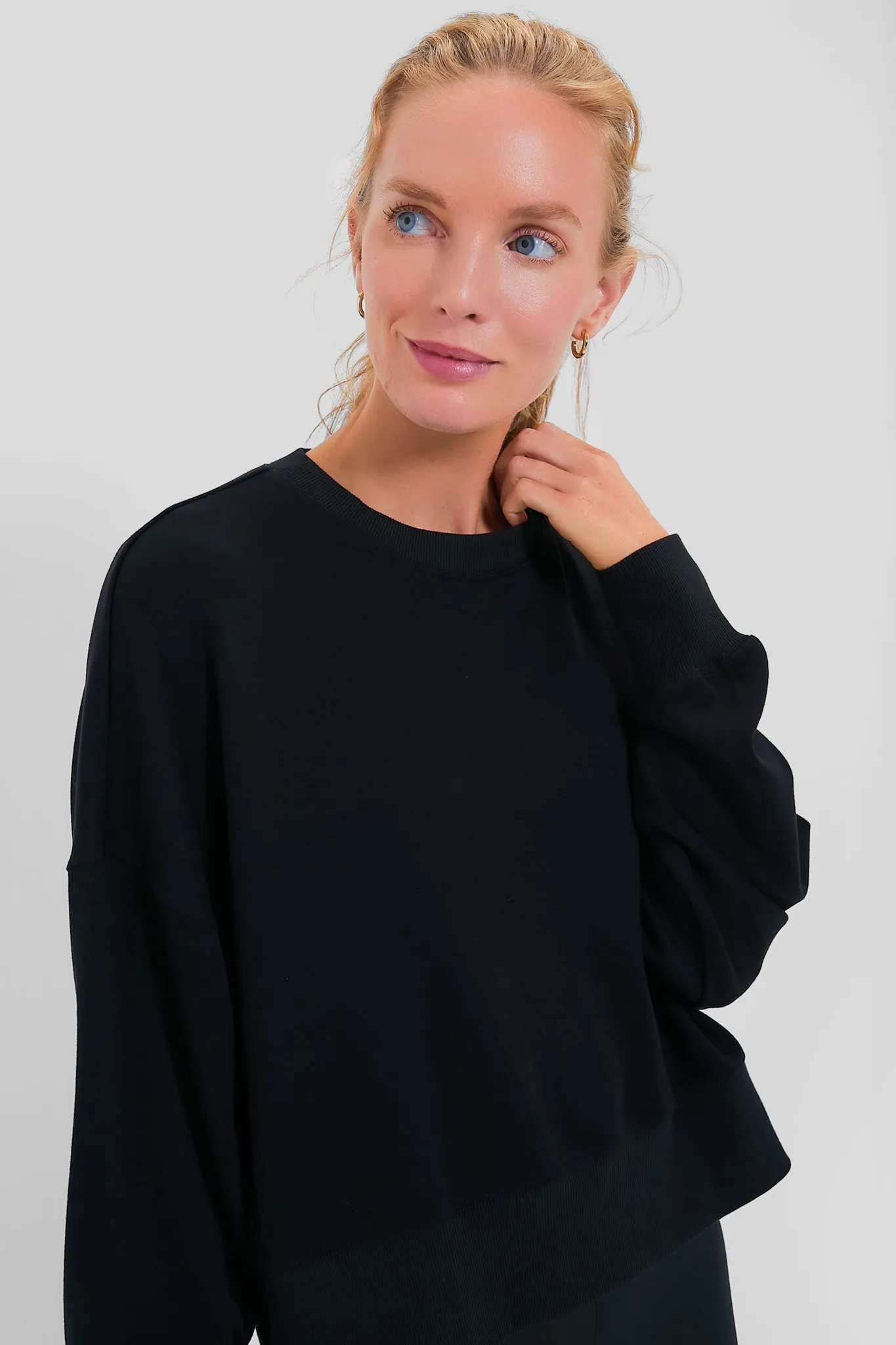 Black Cropped Oliver Pullover sold by Tuckernuck