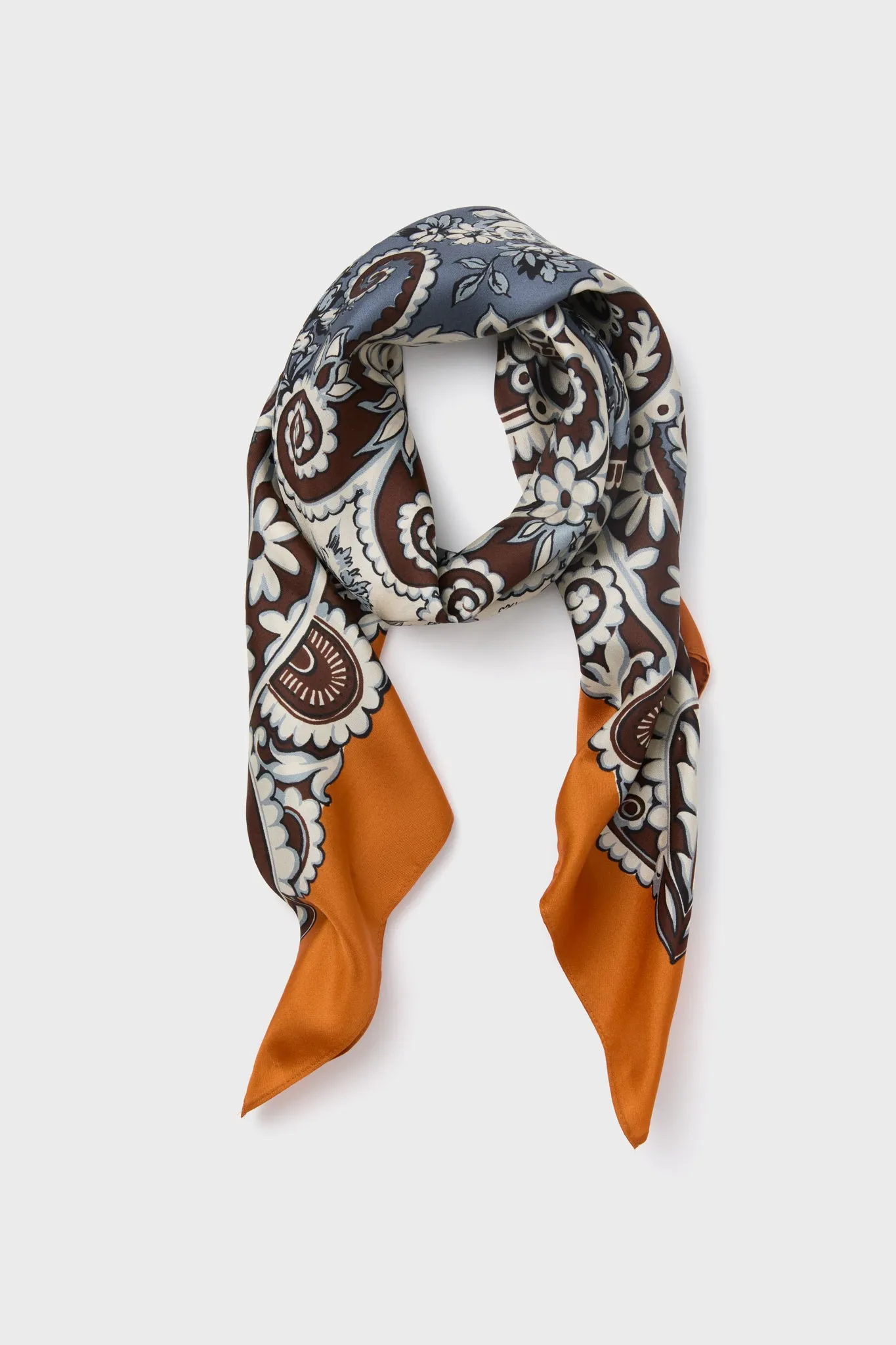 Orange Filigree Medium Silk Scarf sold by Tuckernuck