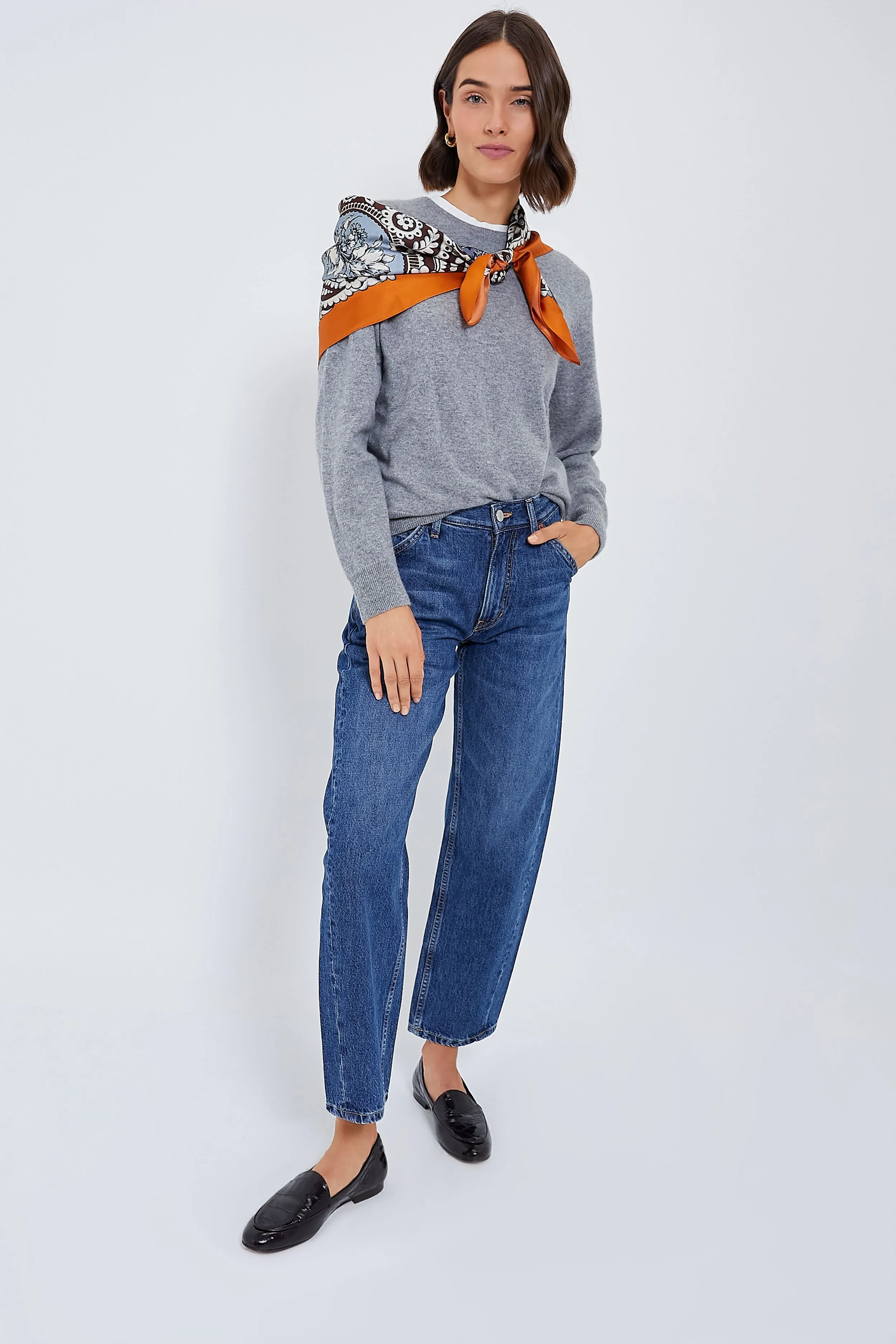 Orange Filigree Medium Silk Scarf sold by Tuckernuck product image thumbnail 3