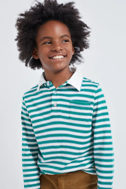 Foliage Rugby Stripe Parker Polo sold by Tuckernuck