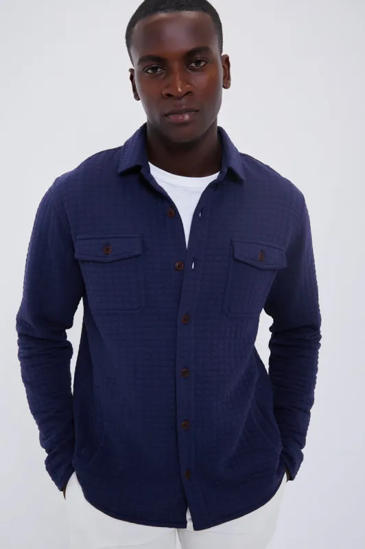 Navy Quad Quilted Knit Jacket sold by Tuckernuck