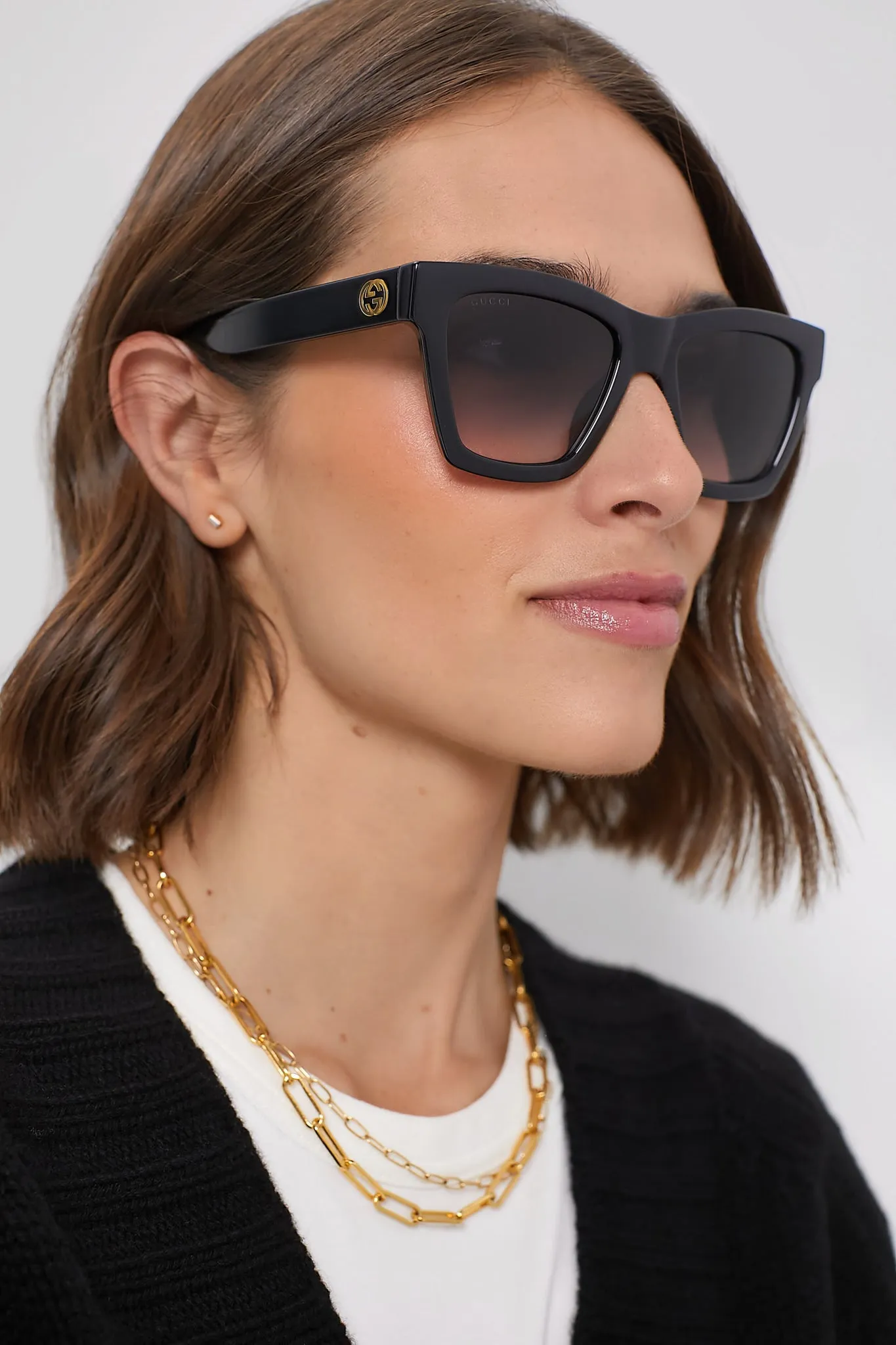 Black Gradient Lens Square Frame Sunglasses sold by Tuckernuck product image thumbnail 2