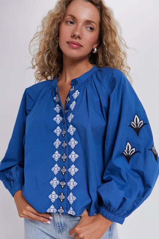 Midway Blue Minka Shirt sold by Tuckernuck