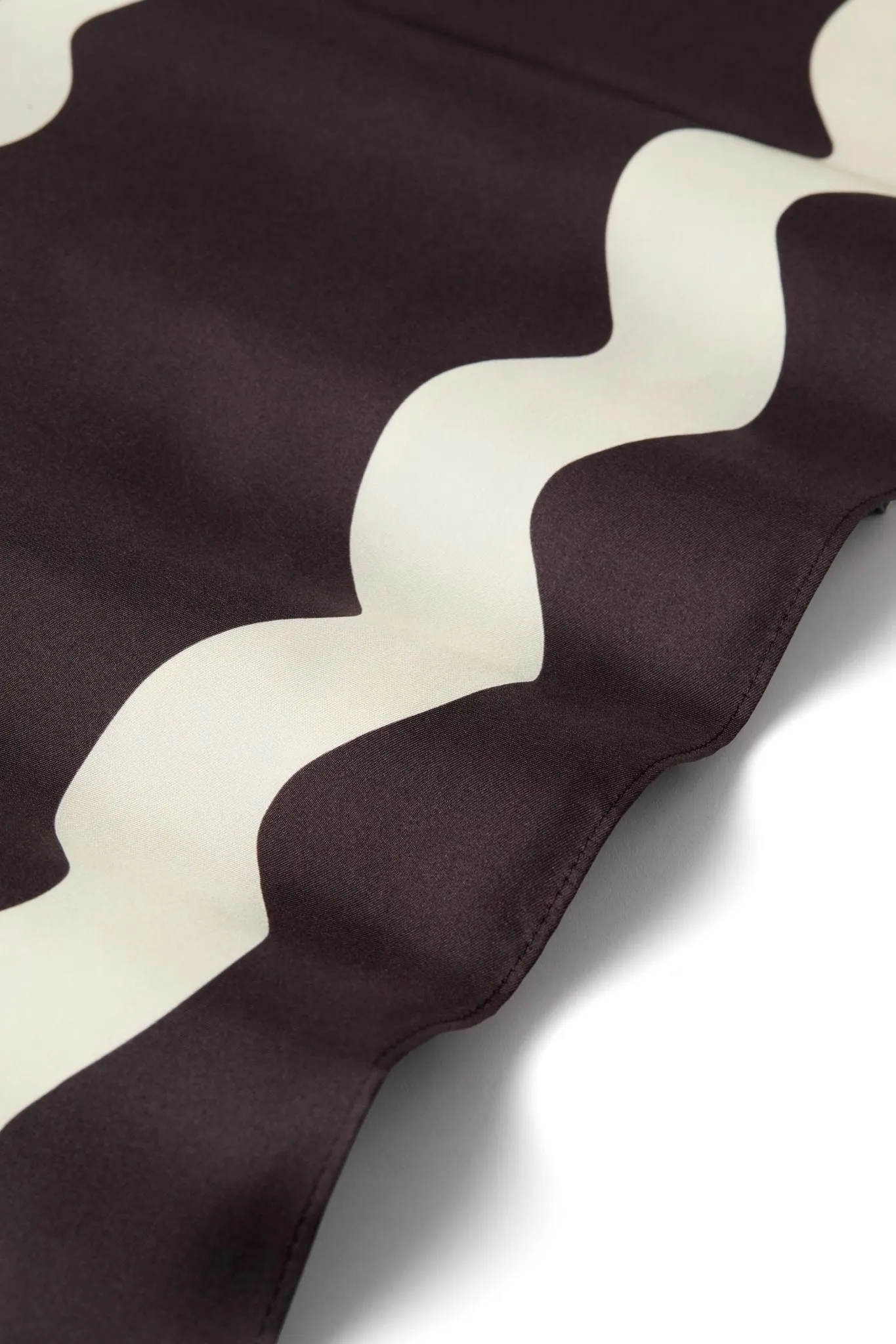 Espresso Wavy Border Medium Silk Scarf sold by Tuckernuck product image thumbnail 4