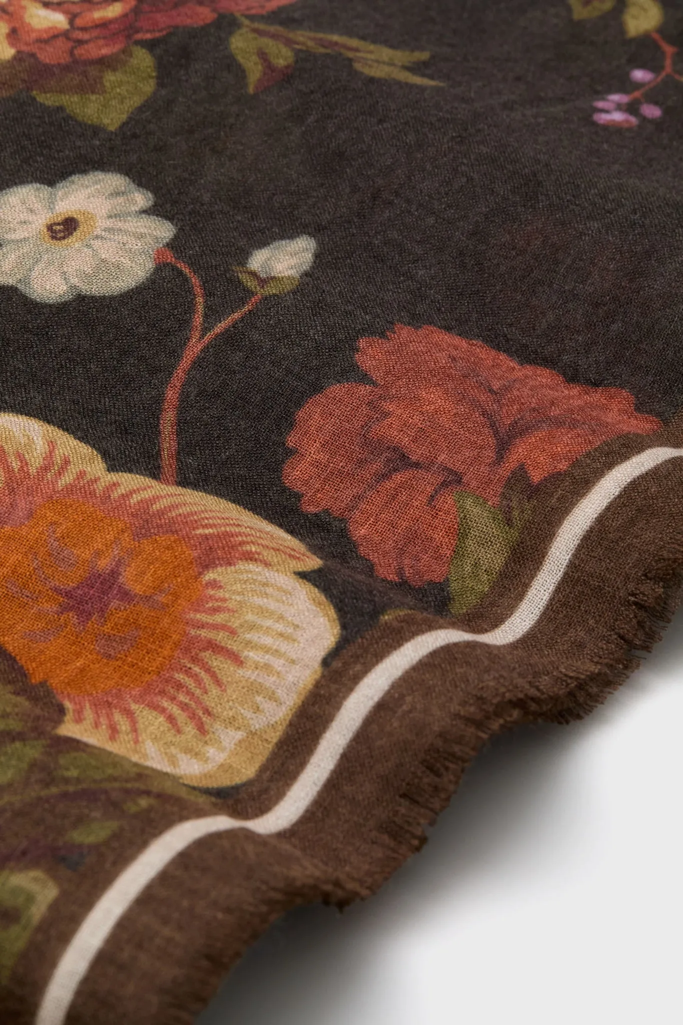 Baroque Floral Silk Cashmere Blend Large Scarf sold by Tuckernuck product image thumbnail 4