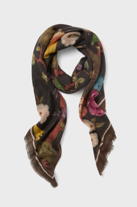 Baroque Floral Silk Cashmere Blend Large Scarf sold by Tuckernuck