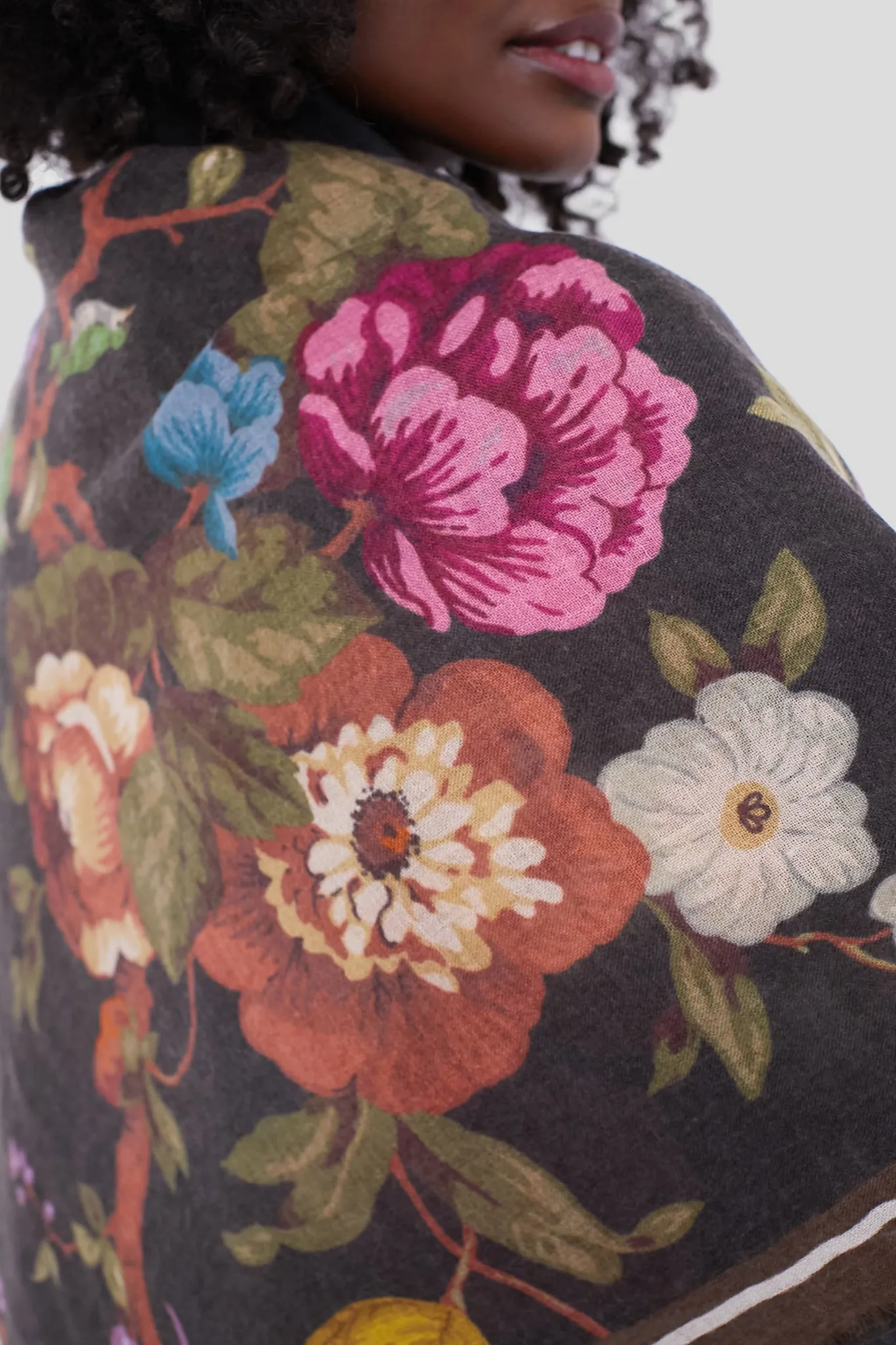 Baroque Floral Silk Cashmere Blend Large Scarf sold by Tuckernuck product image thumbnail 2