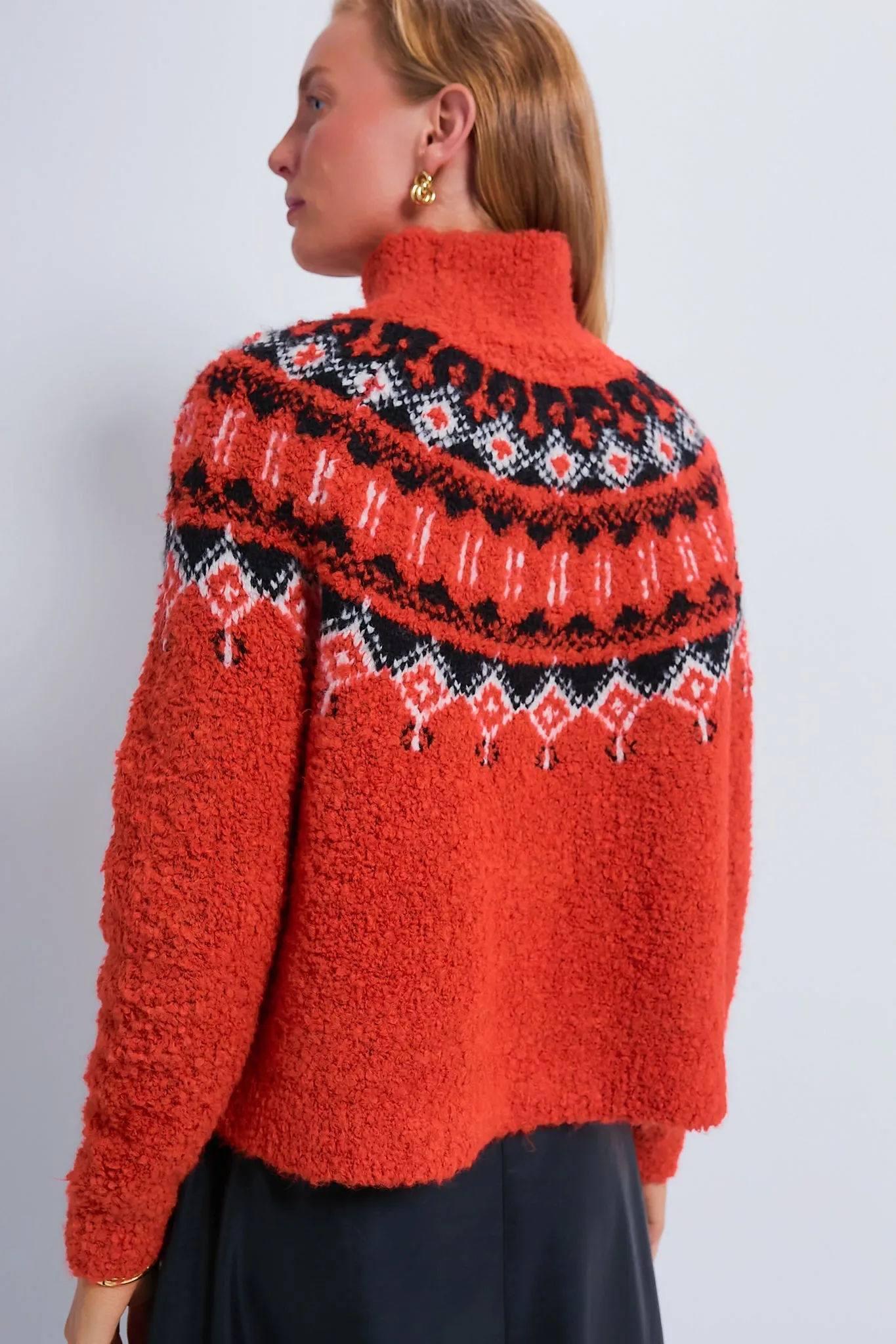 Red Boucle Emmett Fair Isle Turtleneck sold by Tuckernuck product image thumbnail 4