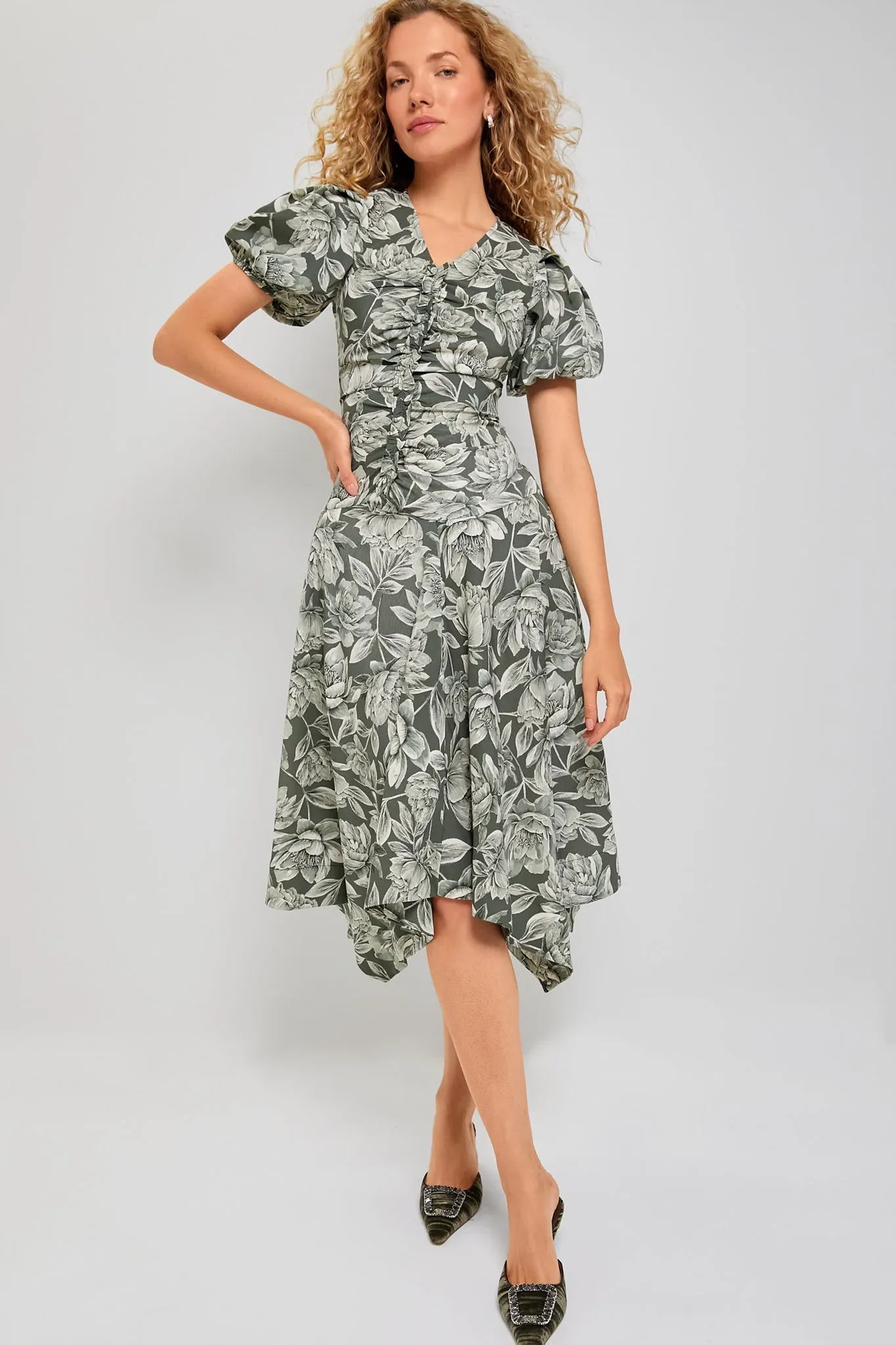 Green Multi Midi Dress sold by Tuckernuck