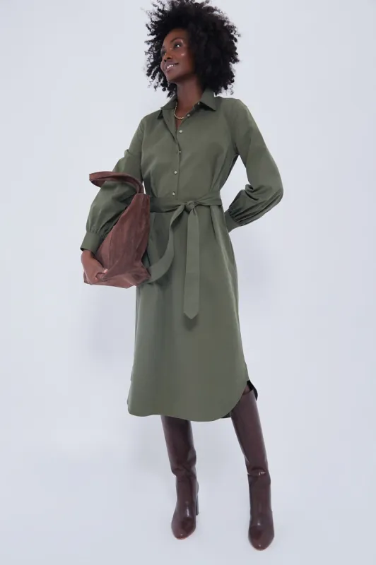 Olive Lantern Sleeve Tory Shirt Dress sold by Tuckernuck