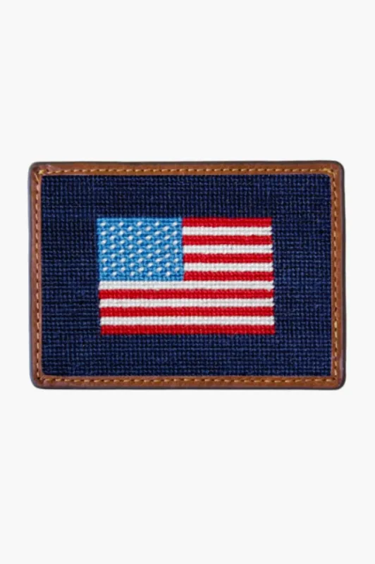 American Flag Needlepoint Credit Card Wallet sold by Tuckernuck