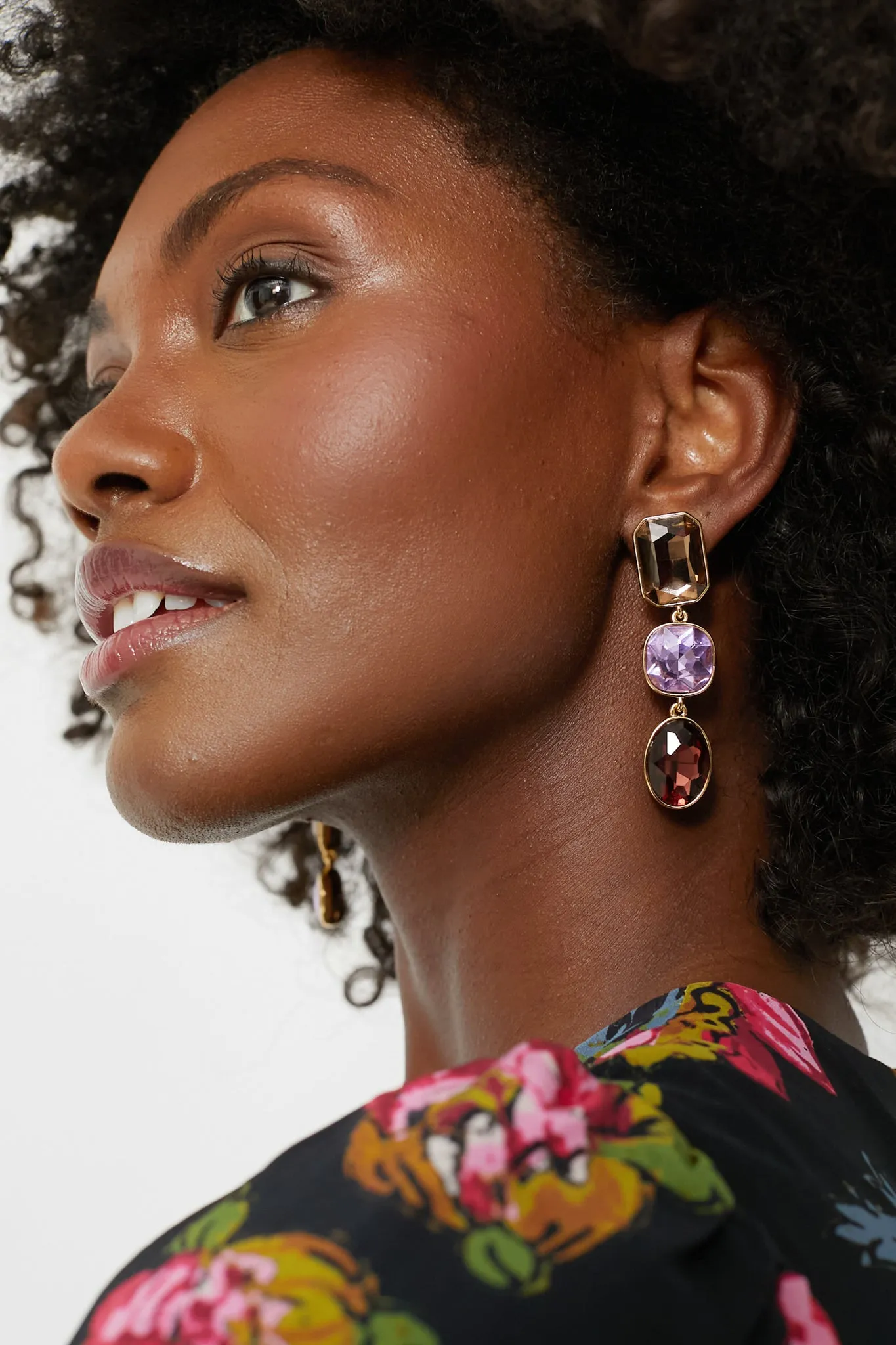 Purple Multi Greenwich Triple Drop Earrings sold by Tuckernuck product image thumbnail 2