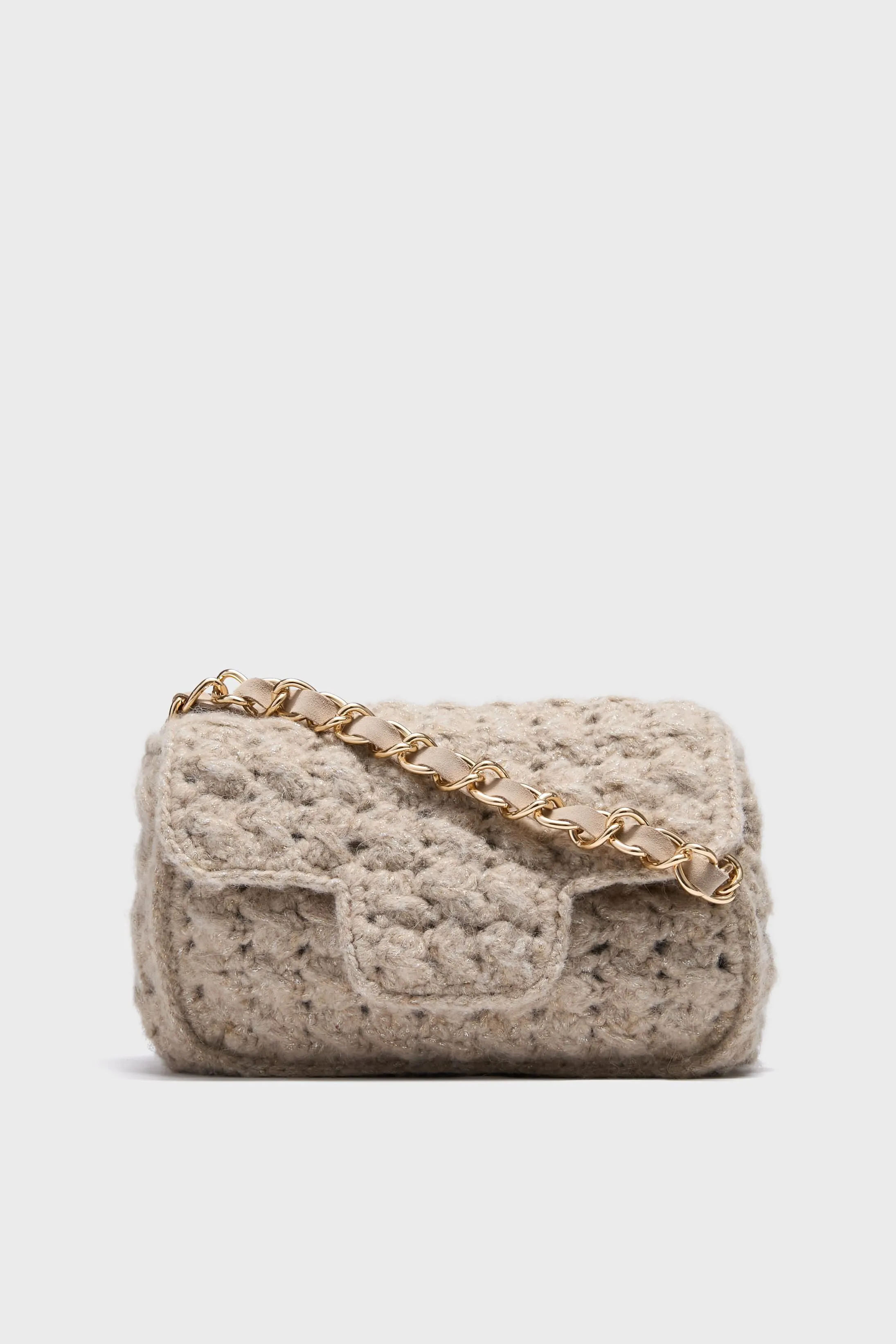 Tan Knit Woven Shoulder Bag sold by Tuckernuck