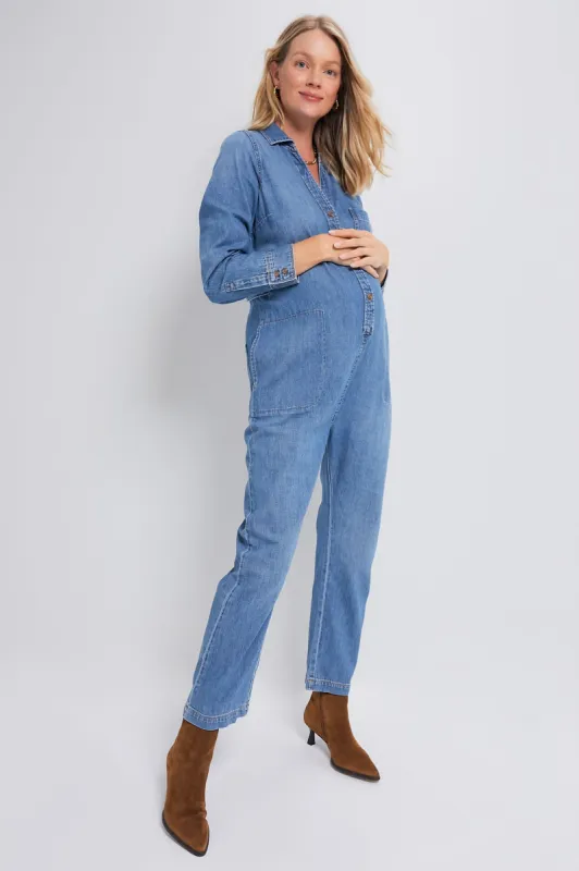 Indigo The Everyday Nursing Denim Jumpsuit sold by Tuckernuck