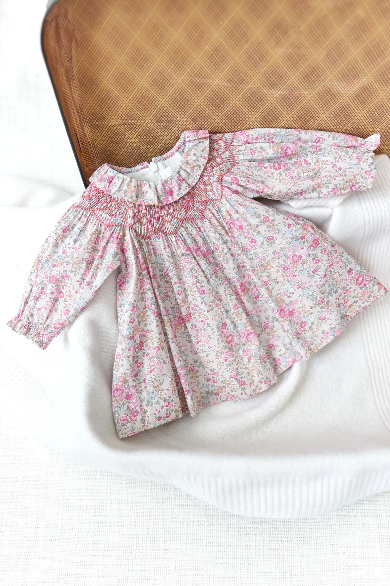 Pink Floral Smocked Dress sold by Tuckernuck
