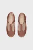 Dark Tan Leather T Bar Shoes sold by Tuckernuck